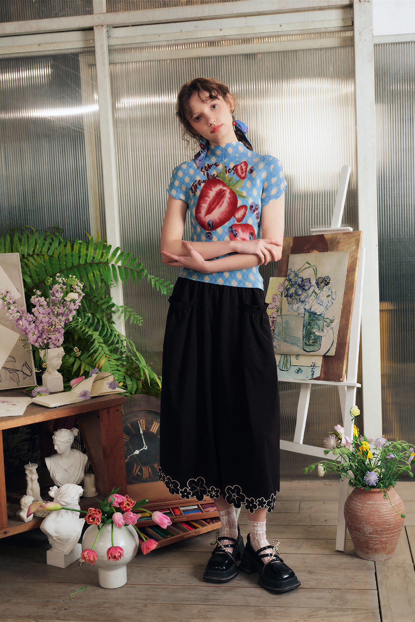 White Relaxed-Fit Casual Wide-Leg Pants