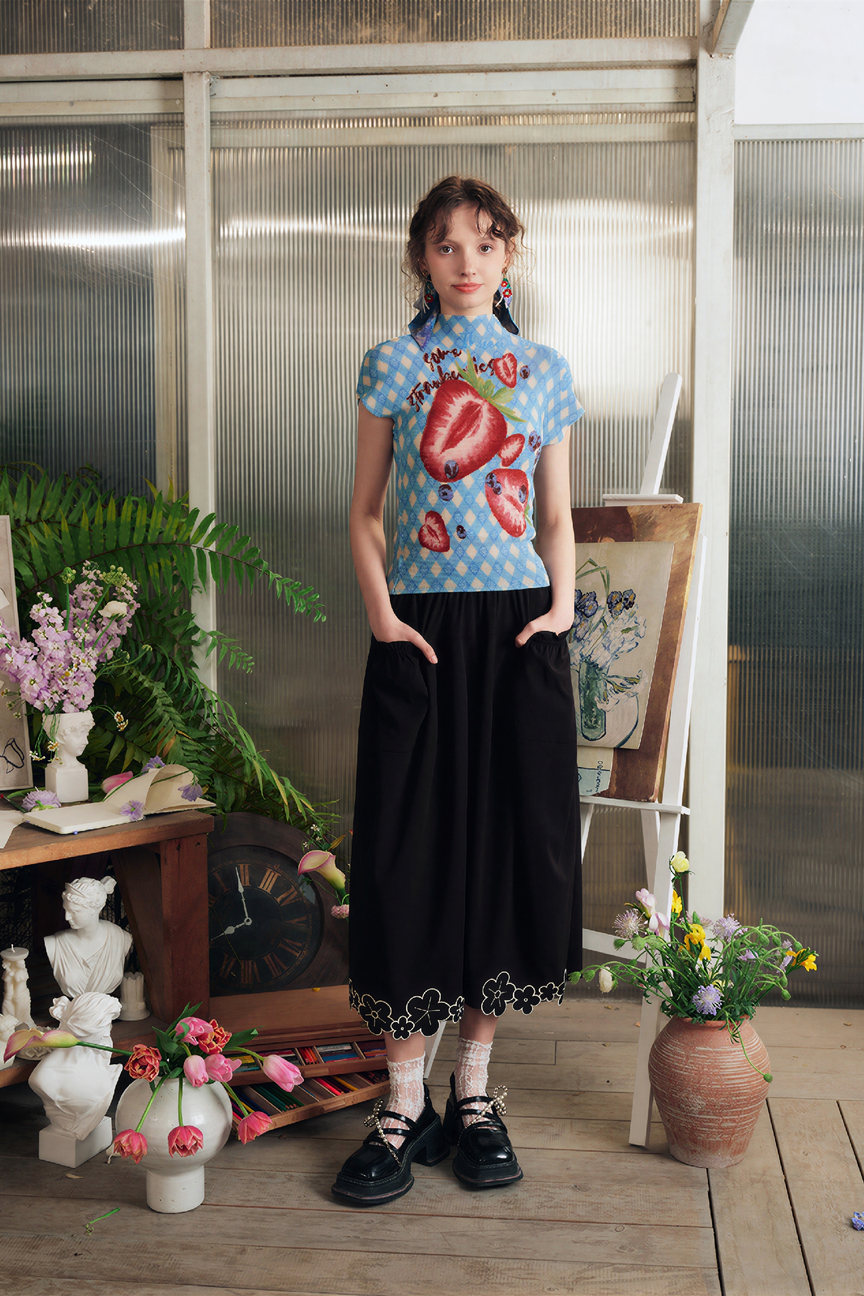 White Relaxed-Fit Casual Wide-Leg Pants