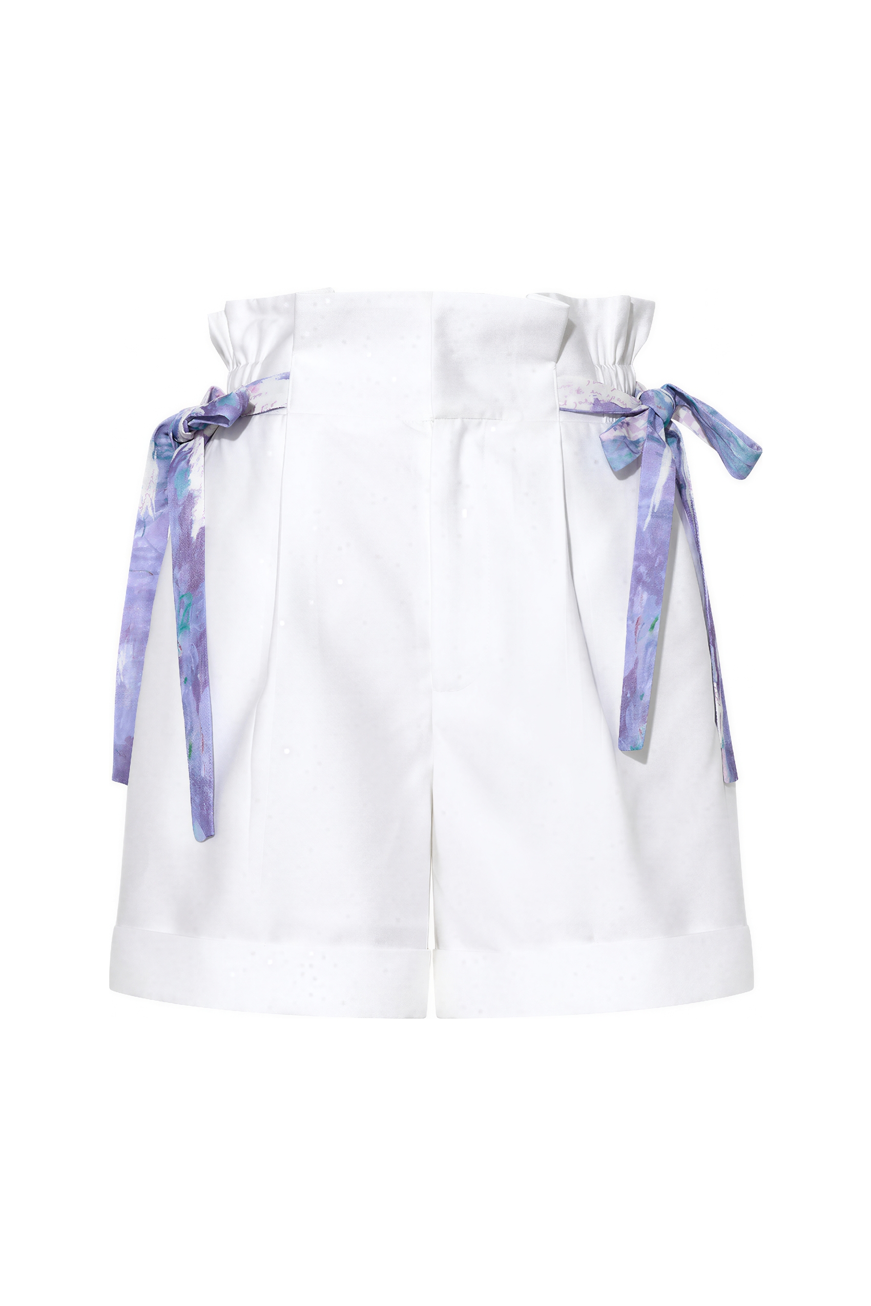 White Relaxed Wide-Leg Shorts