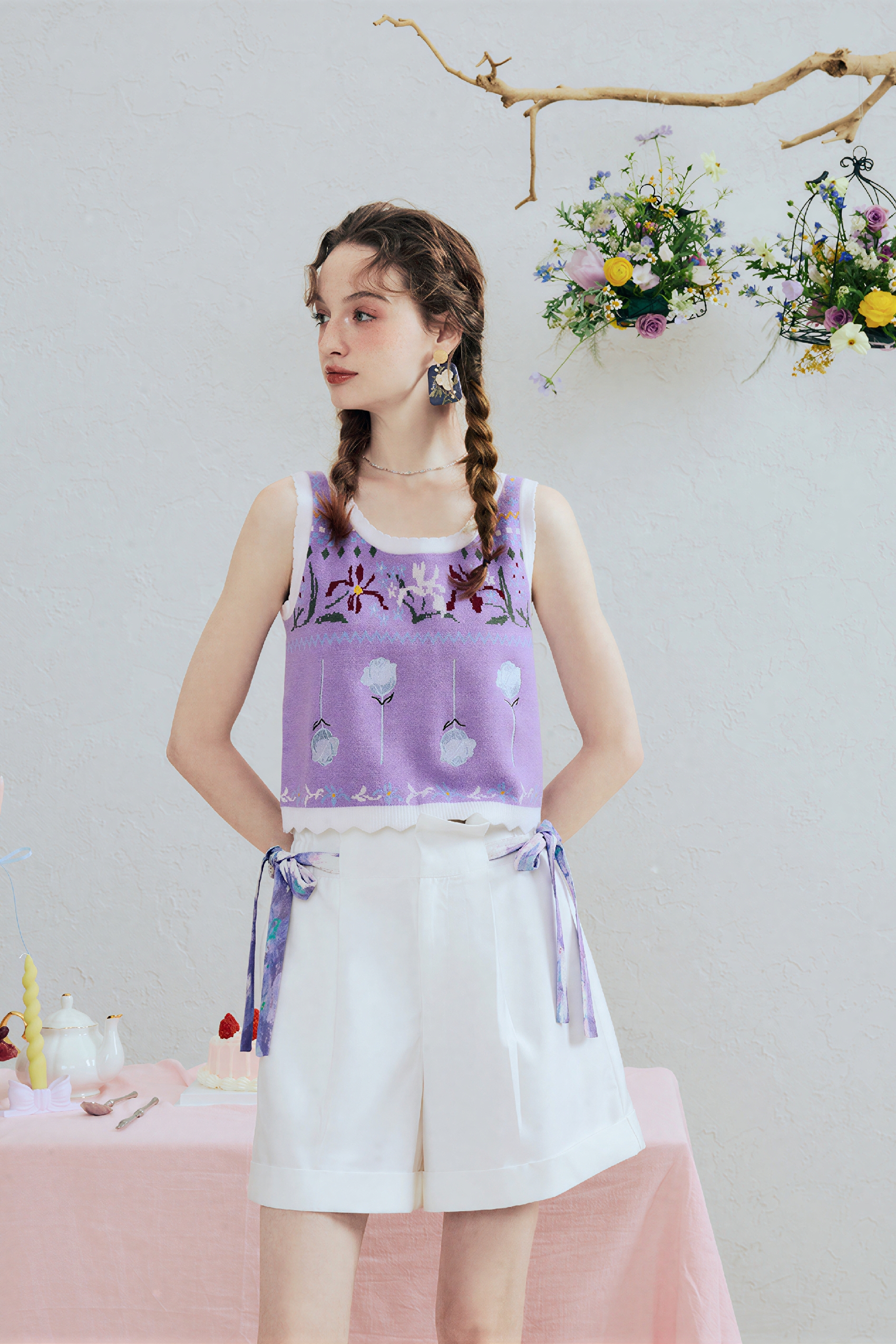 White Relaxed Wide-Leg Shorts