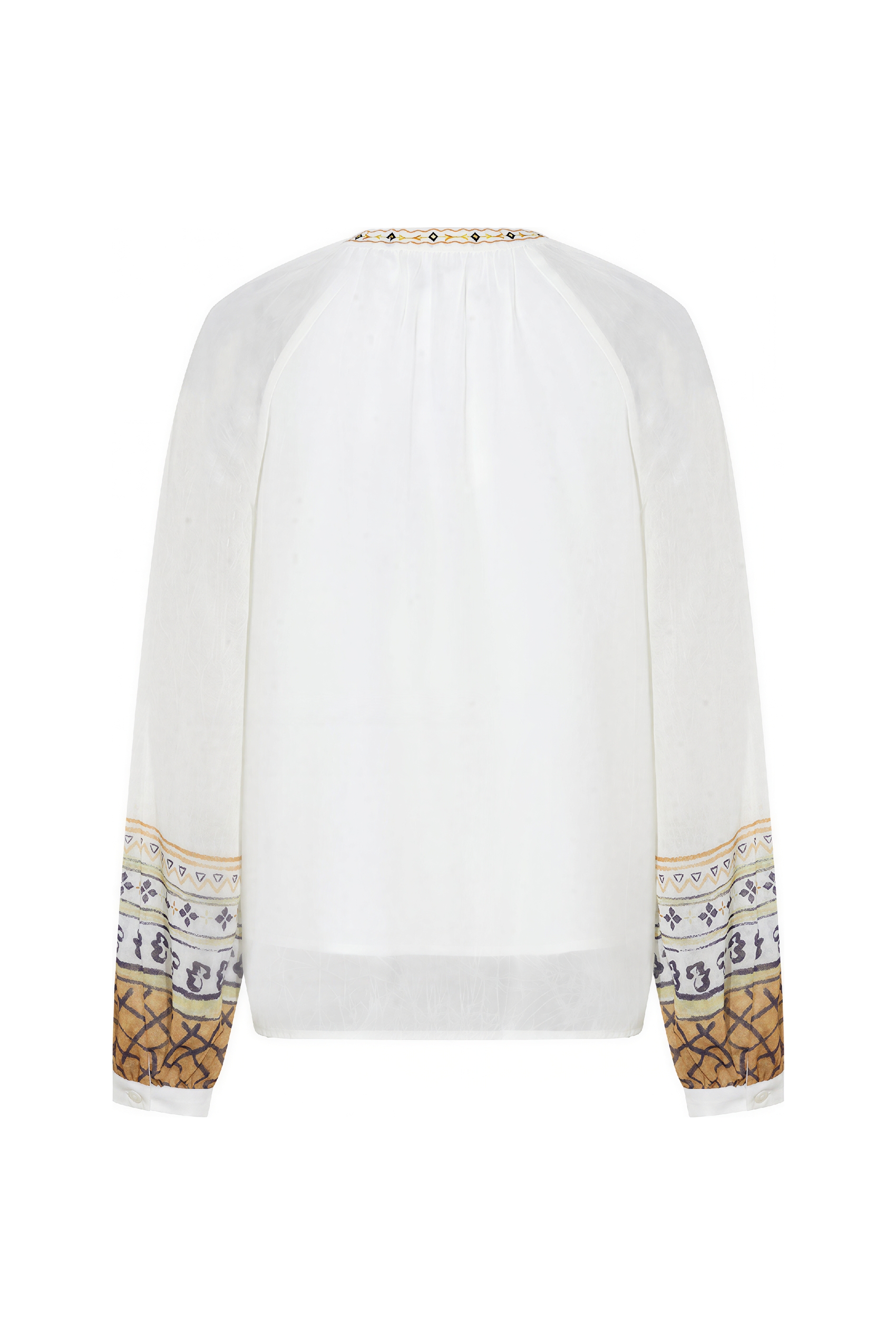 Ethnic Embroidered Chiffon Blouse