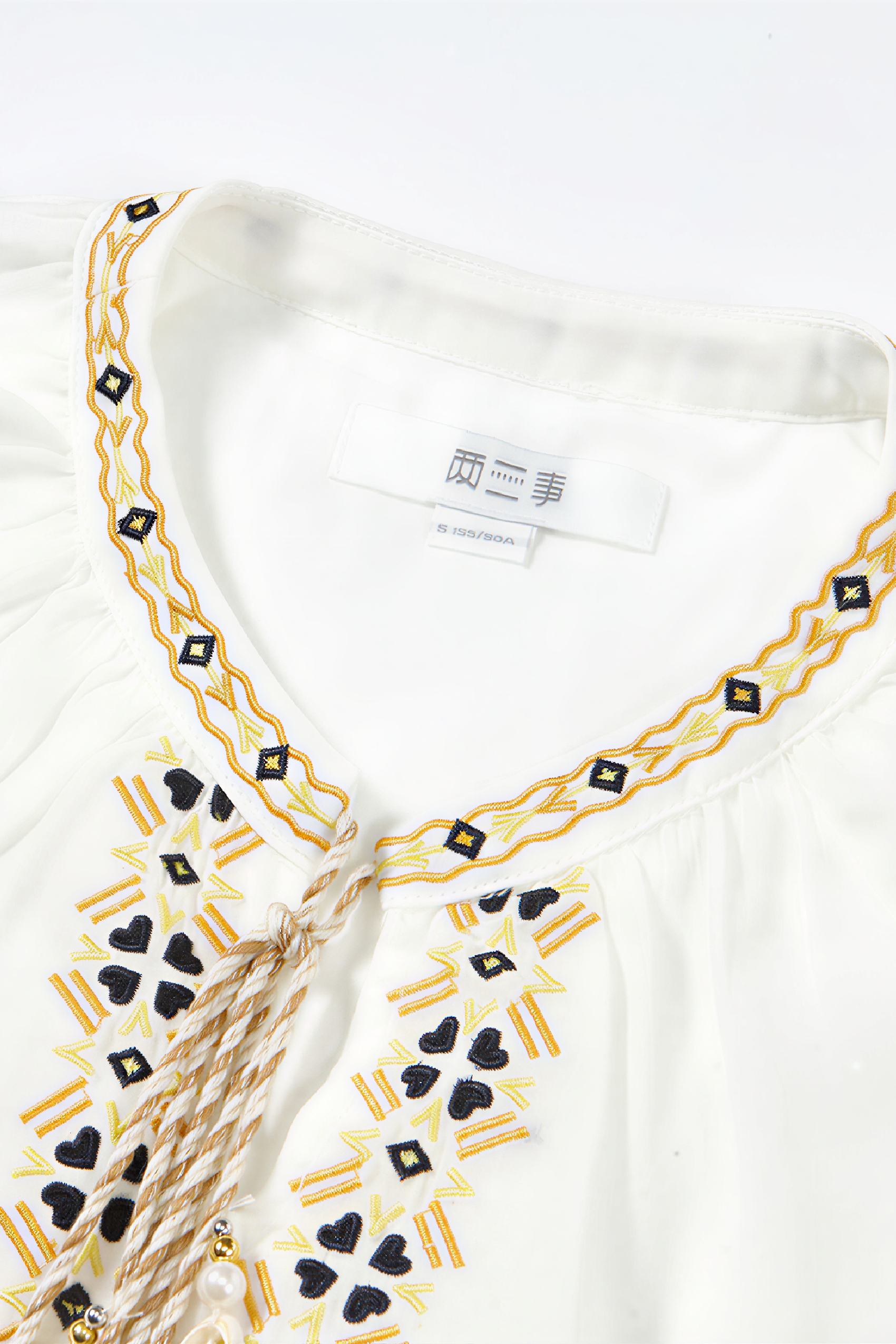 Ethnic Embroidered Chiffon Blouse