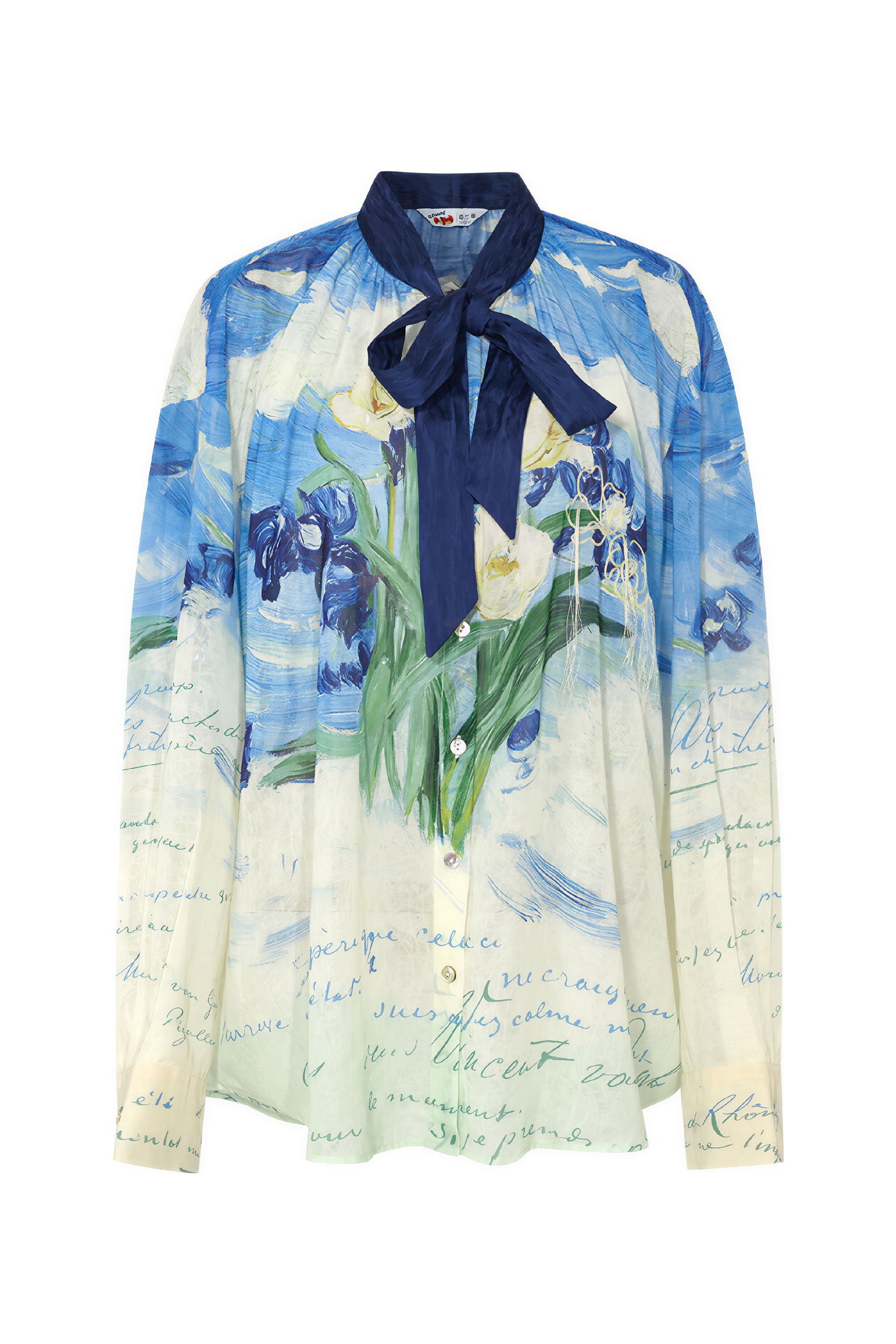 French Printed Relaxed Chiffon Shirt-LYONSENS