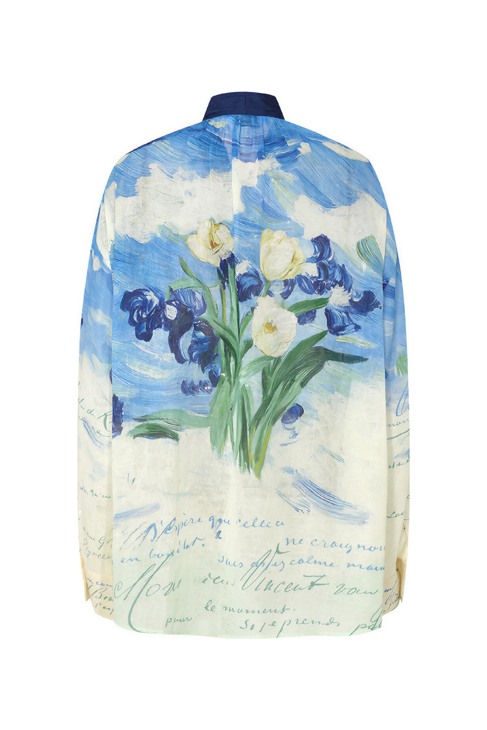 French Printed Relaxed Chiffon Shirt-LYONSENS