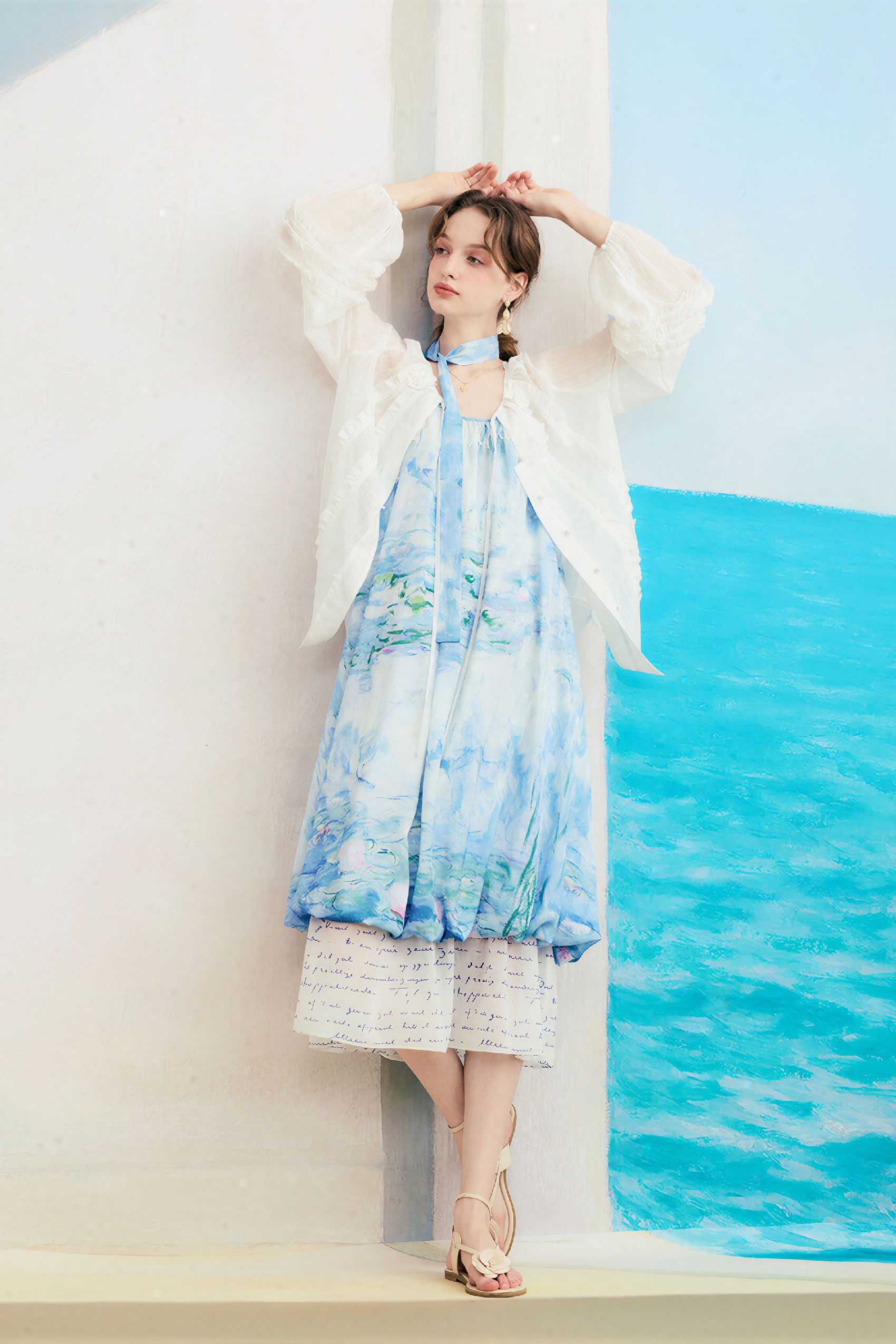 French Printed Versatile Chiffon Blouse-LYONSENS
