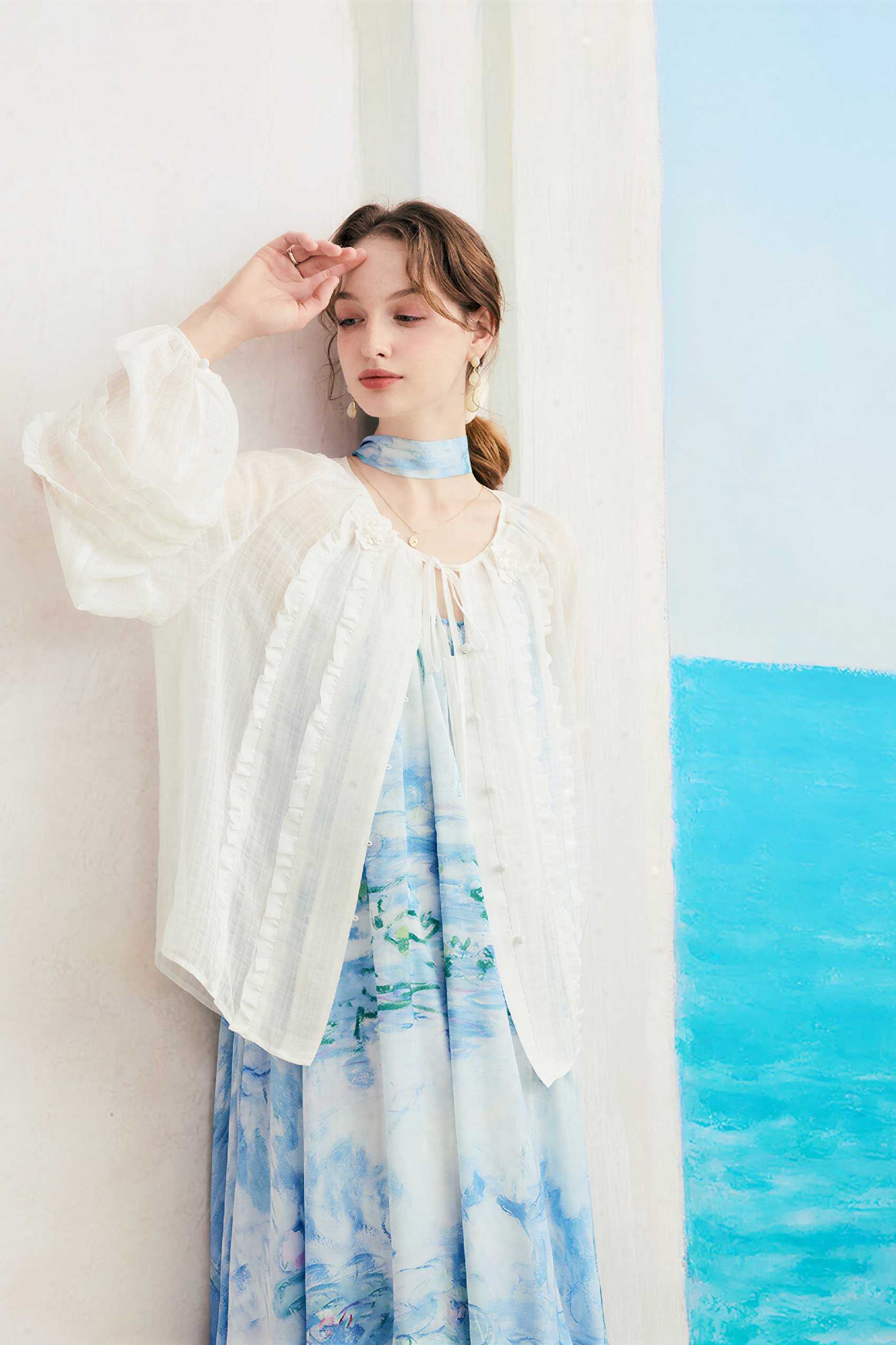 French Printed Versatile Chiffon Blouse-LYONSENS