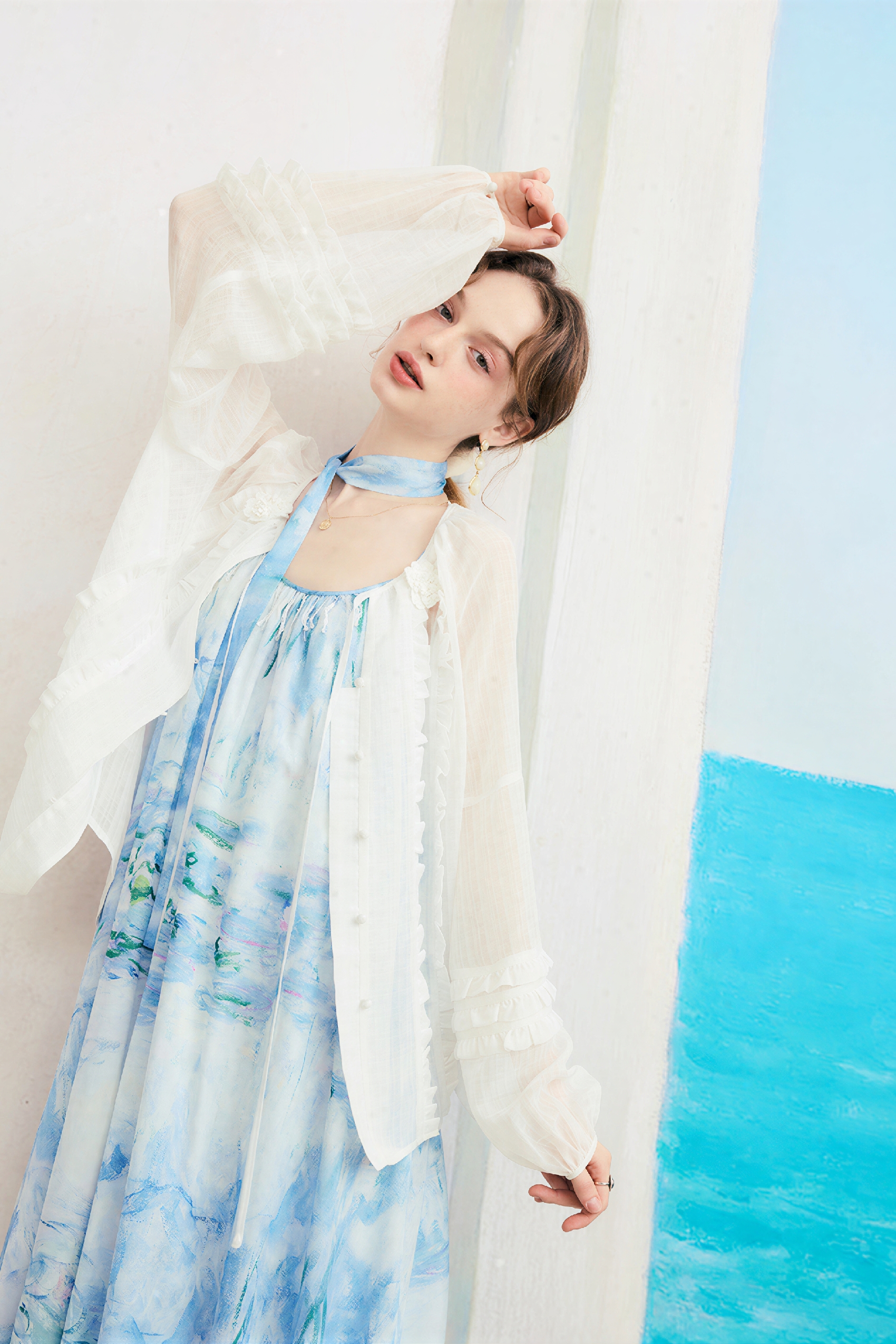 French Printed Versatile Chiffon Blouse-LYONSENS