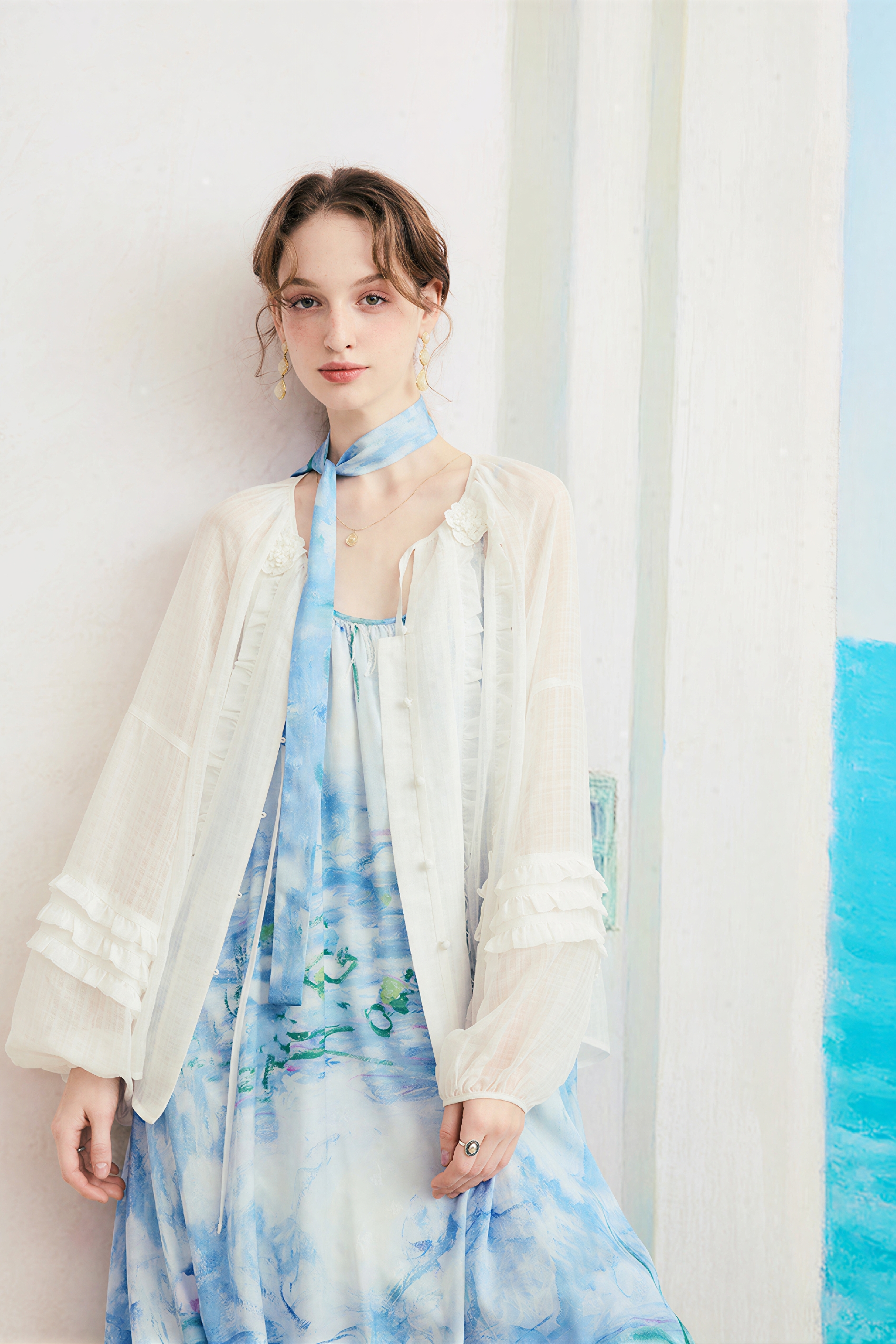French Printed Versatile Chiffon Blouse-LYONSENS
