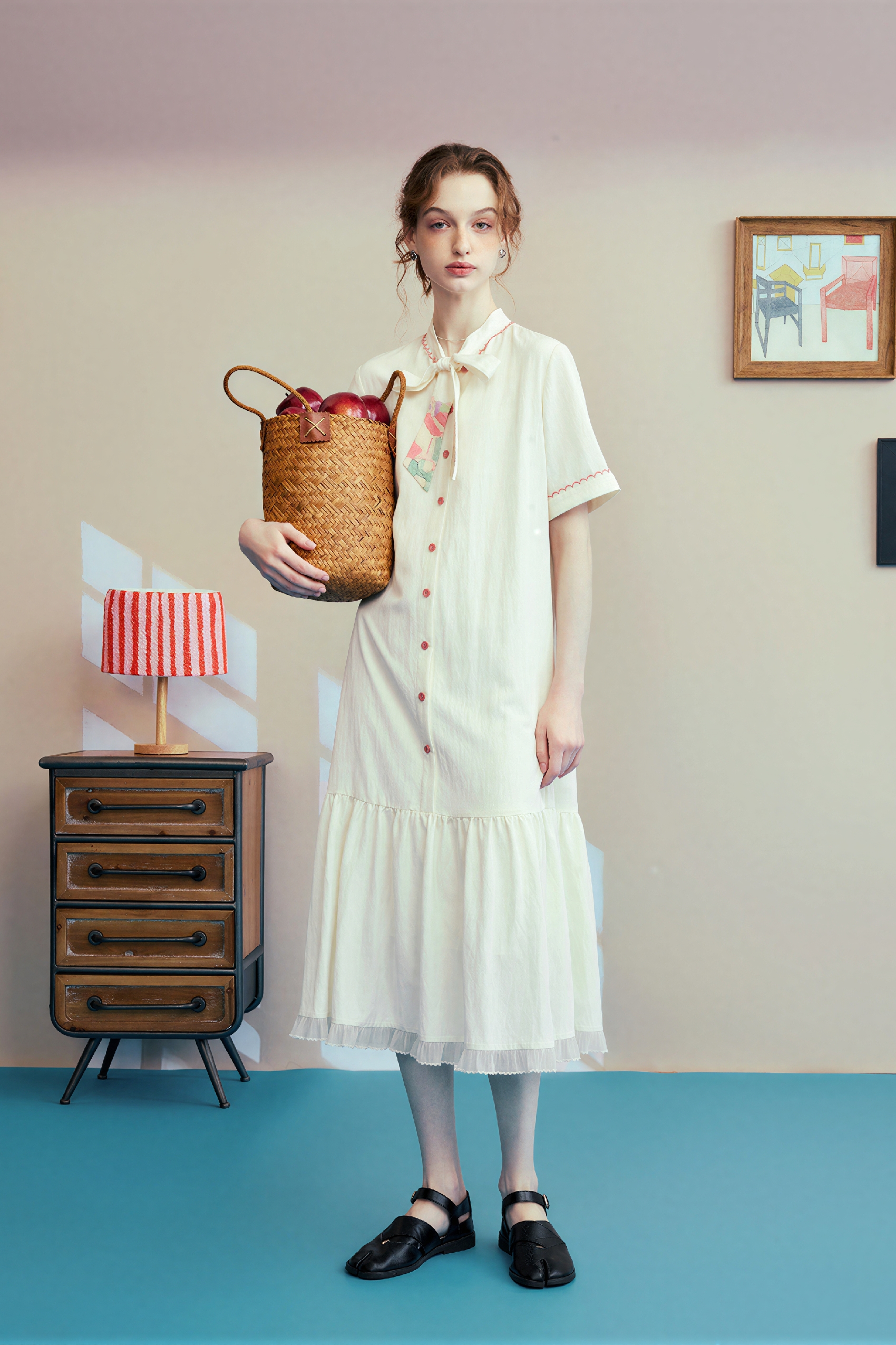 French Lightweight Shirt Dress for Work & Casual