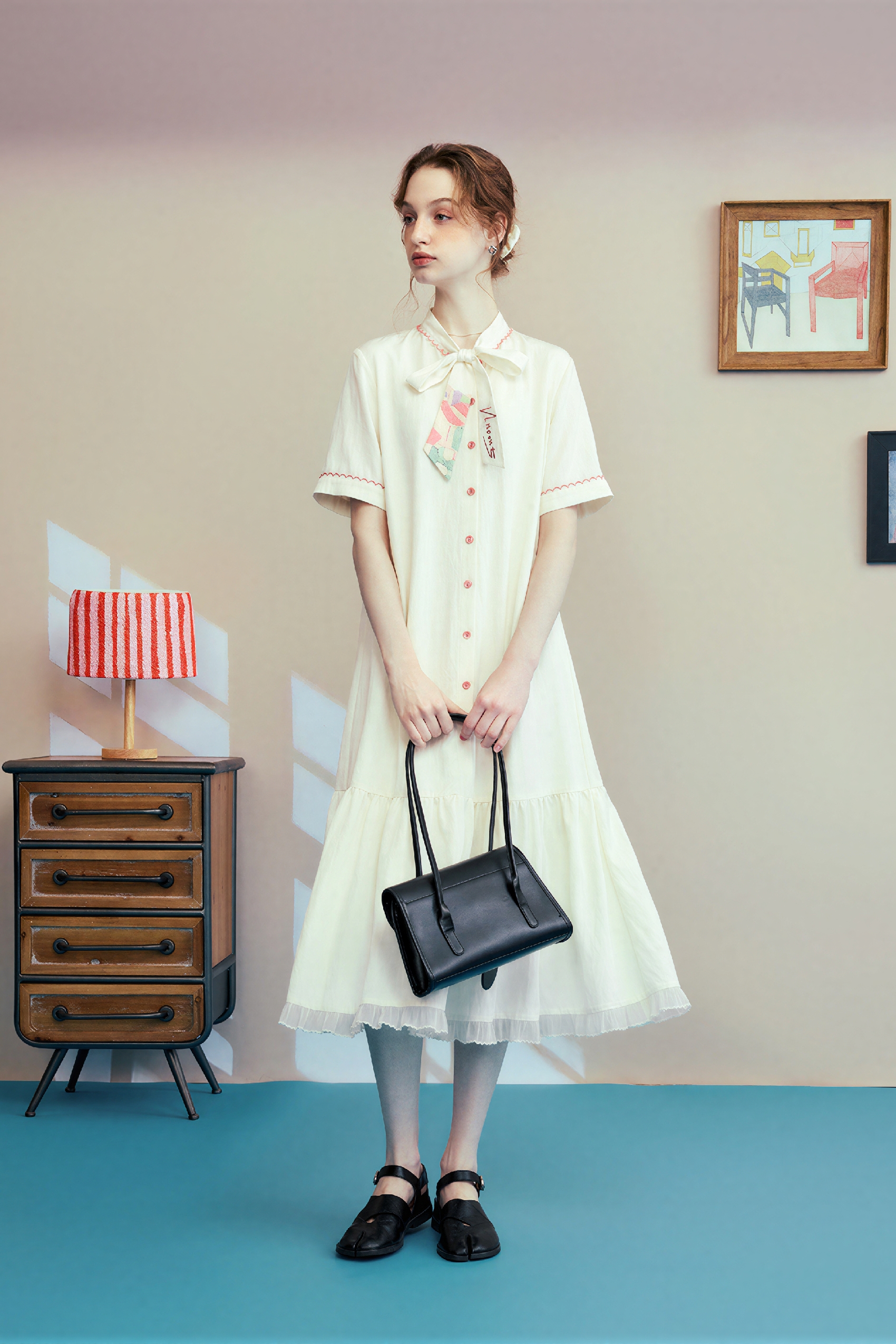 French Lightweight Shirt Dress for Work & Casual