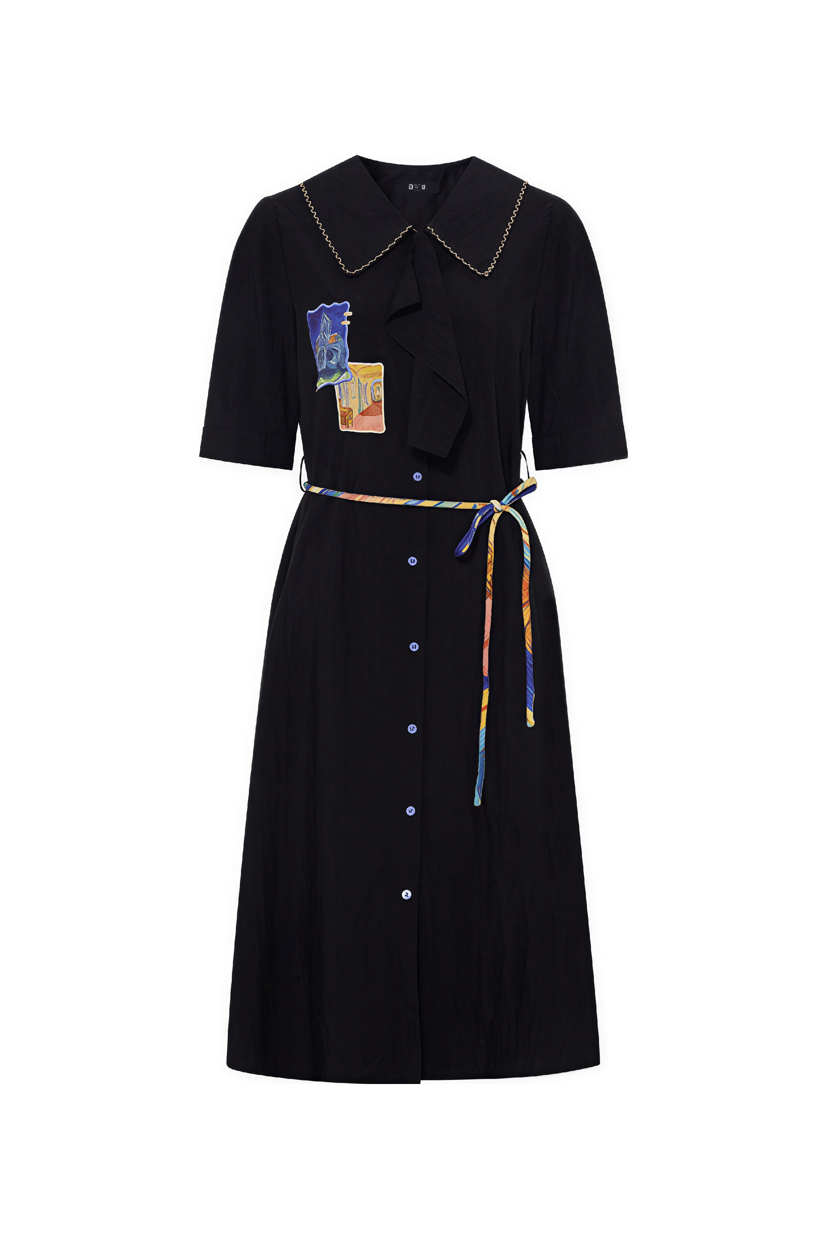 Van Gogh-Inspired Applique Embroidered Dress | LYONSENS Women's Fashion