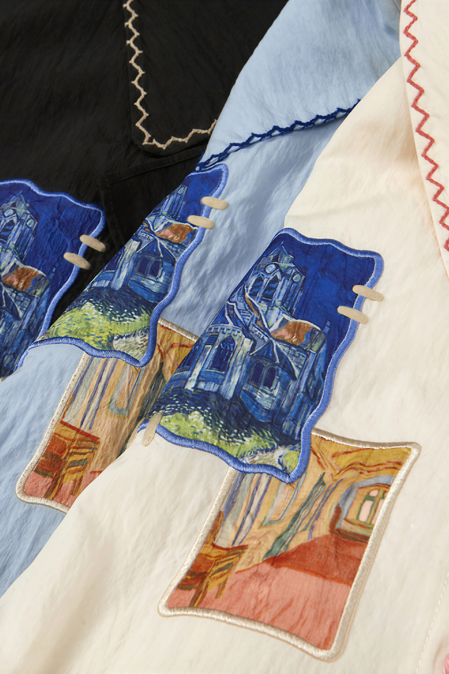 Van Gogh-Inspired Applique Embroidered Dress | LYONSENS Women's Fashion