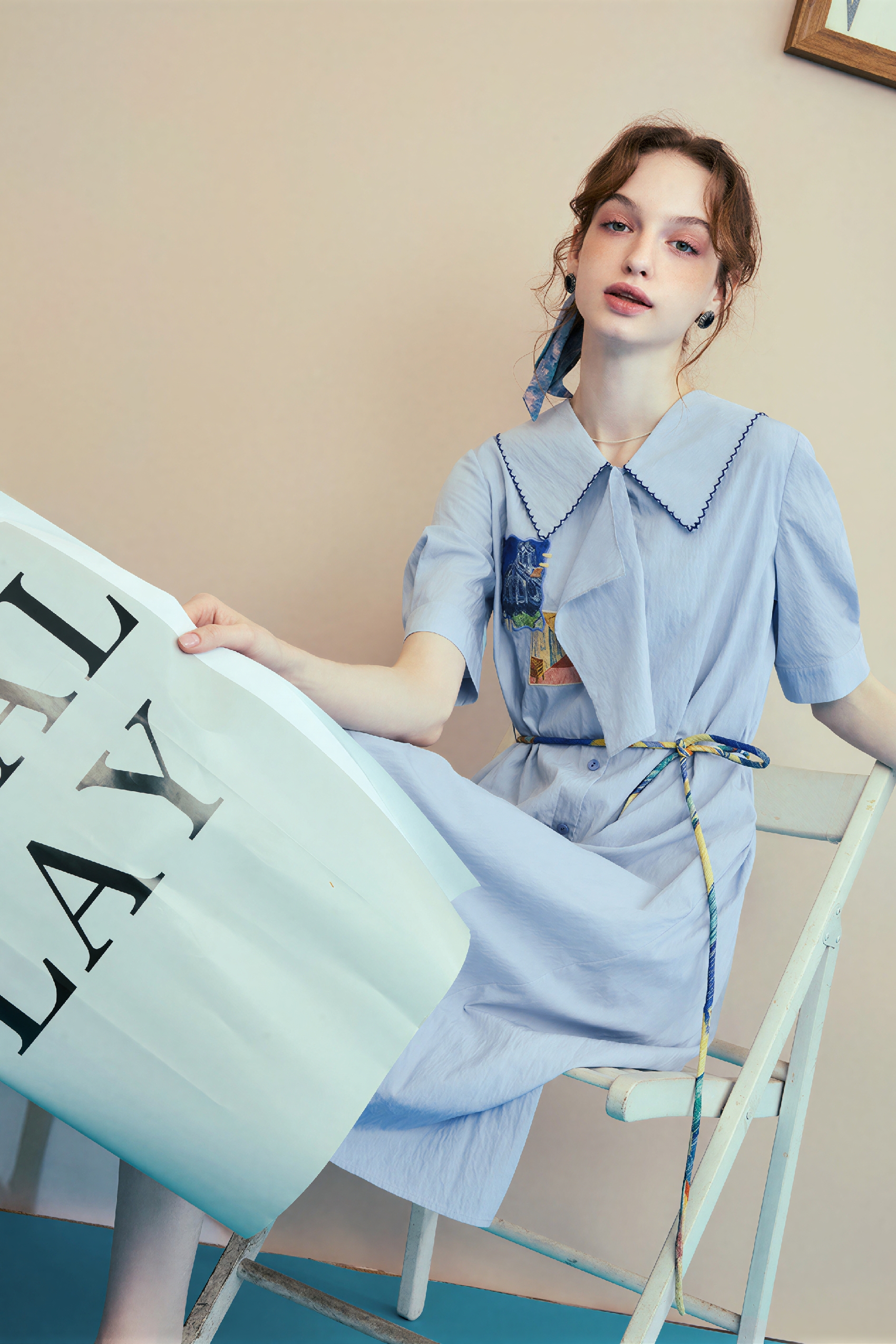Van Gogh-Inspired Applique Embroidered Dress | LYONSENS Women's Fashion