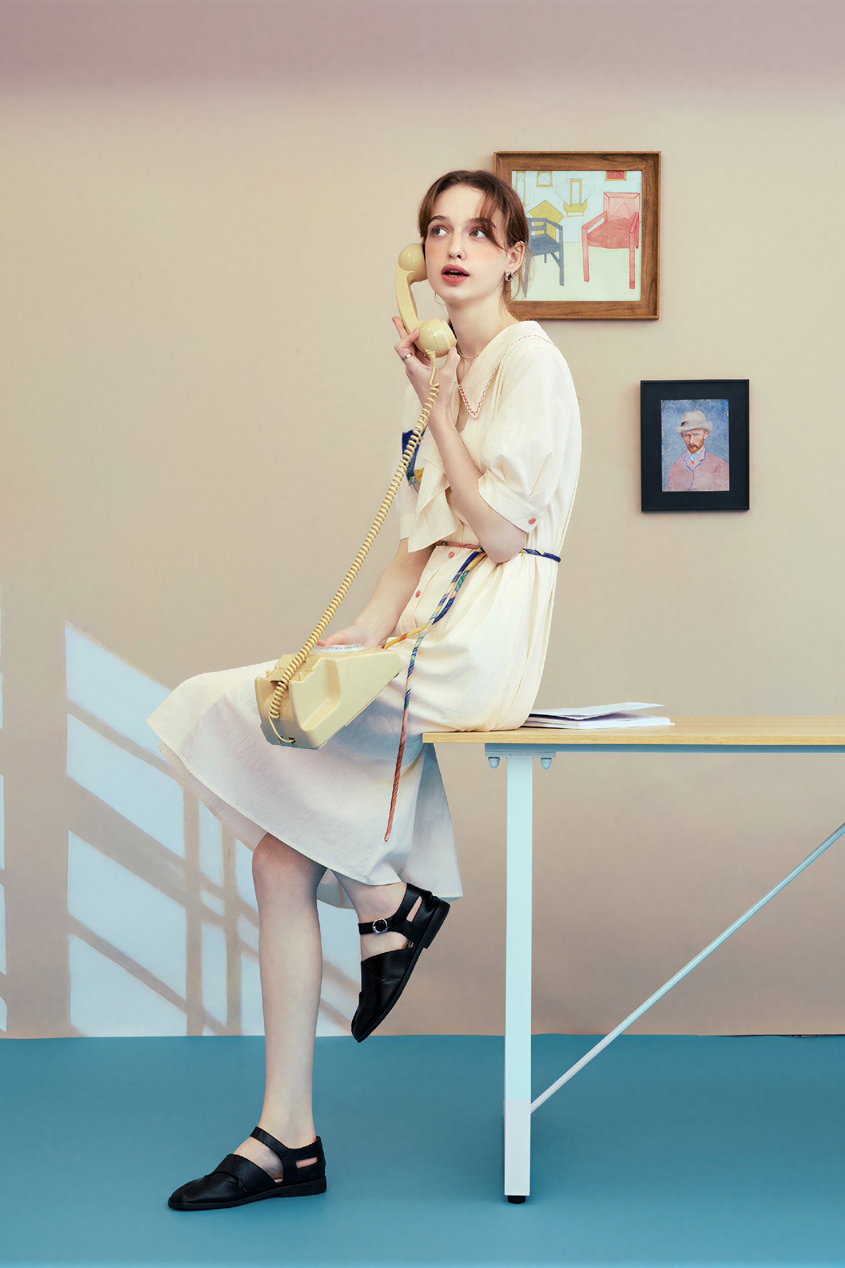 Van Gogh-Inspired Applique Embroidered Dress | LYONSENS Women's Fashion