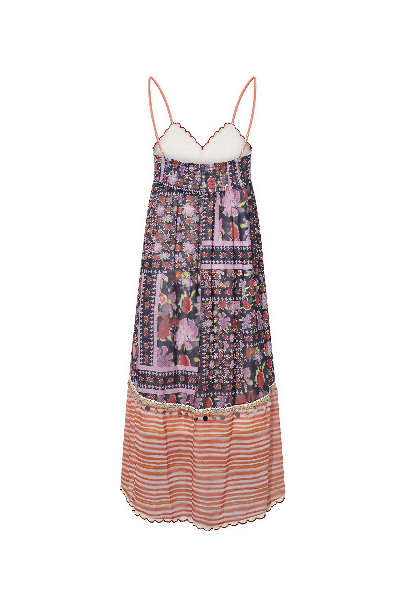 Ethnic-Inspired Lace Patchwork Slip Dress