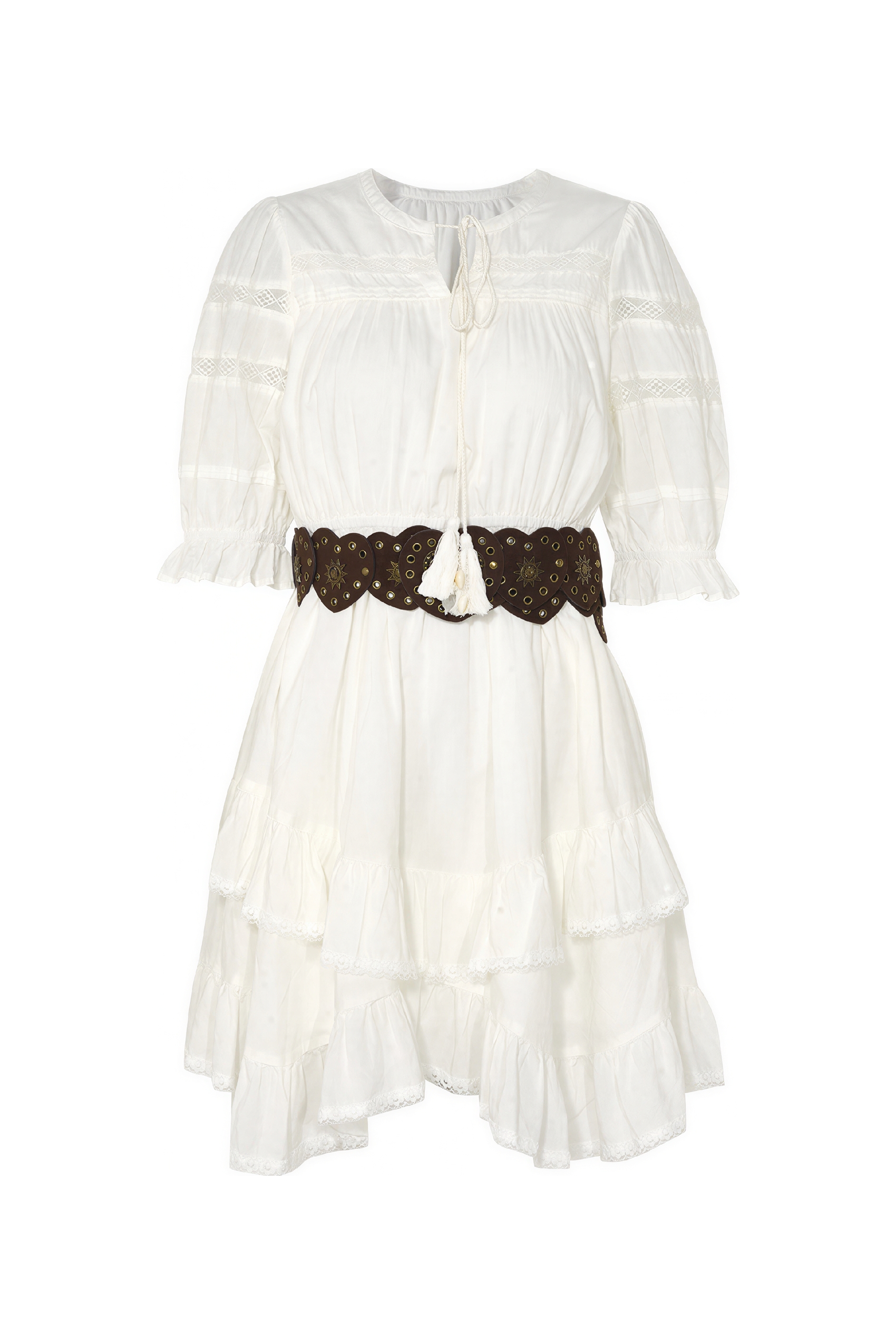 Bohemian White Slim Mini Dress