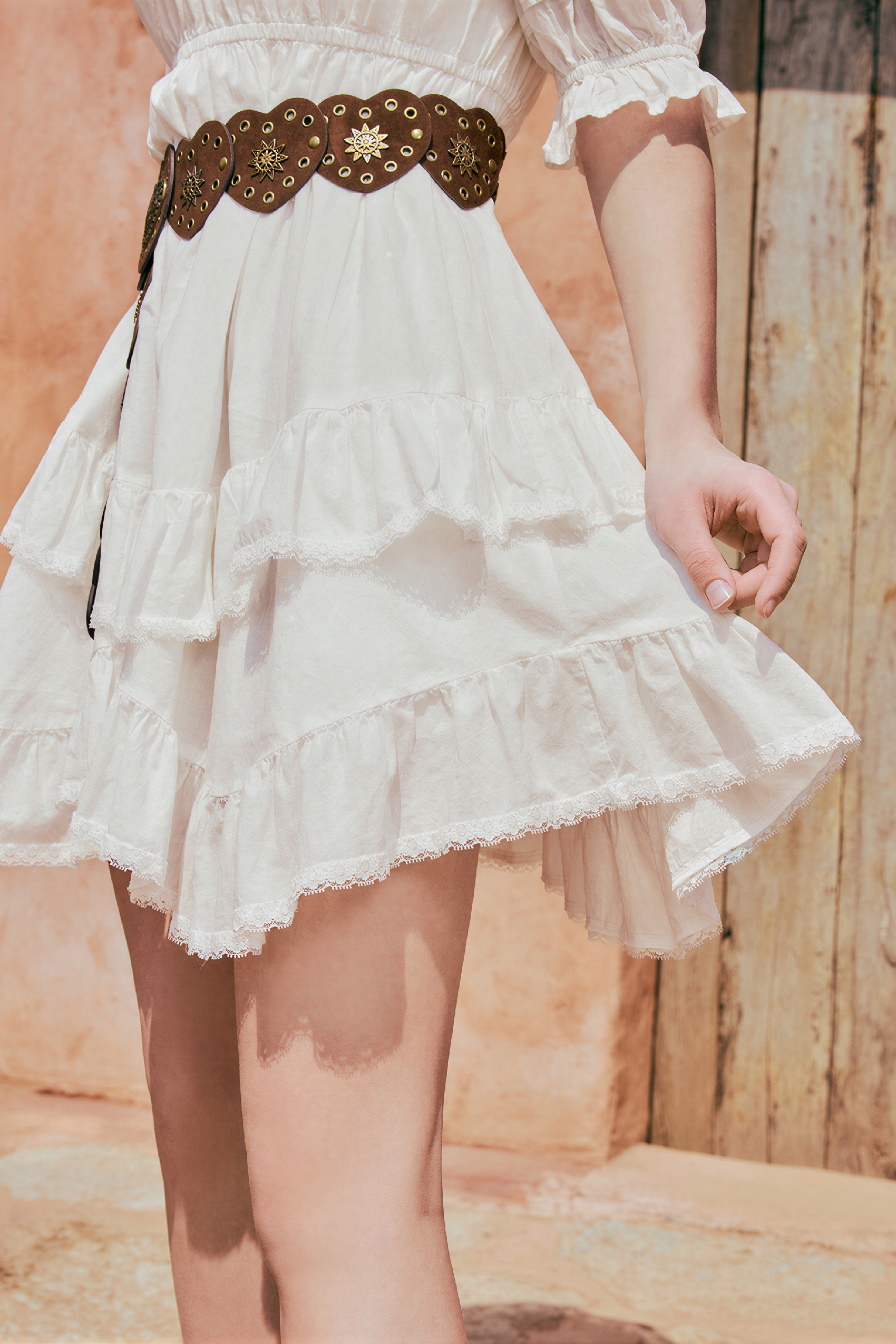 Bohemian White Slim Mini Dress