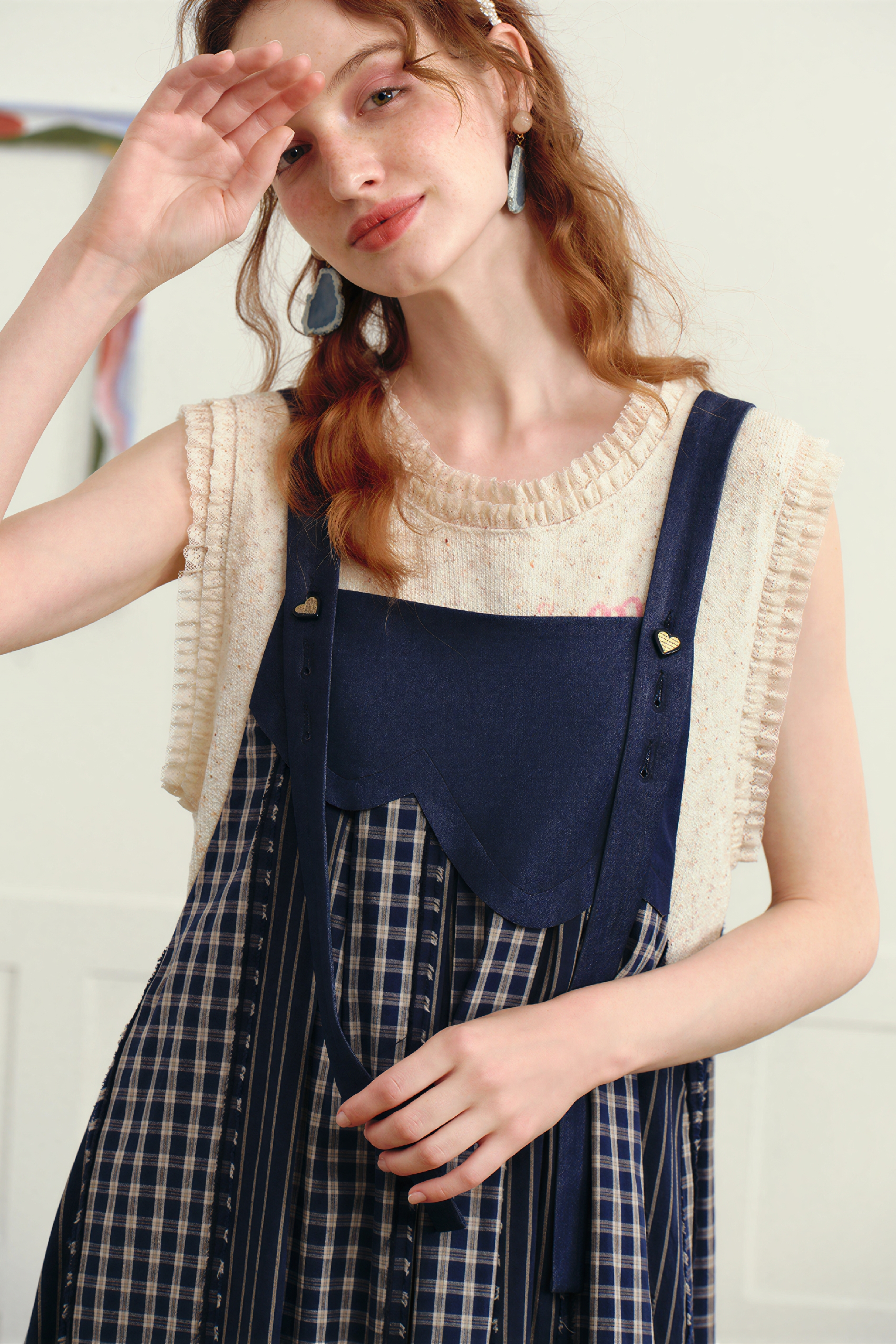 Van Gogh-Inspired Vintage-Inspired Pinafore Dress | LYONSENS Women's Fashion