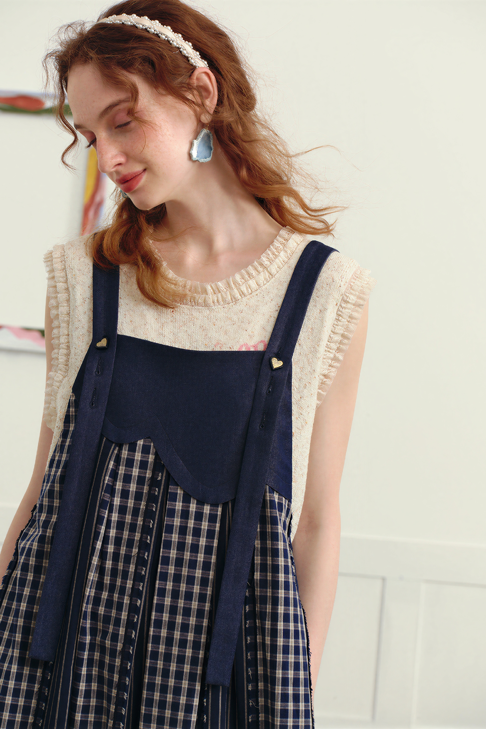 Van Gogh-Inspired Vintage-Inspired Pinafore Dress | LYONSENS Women's Fashion