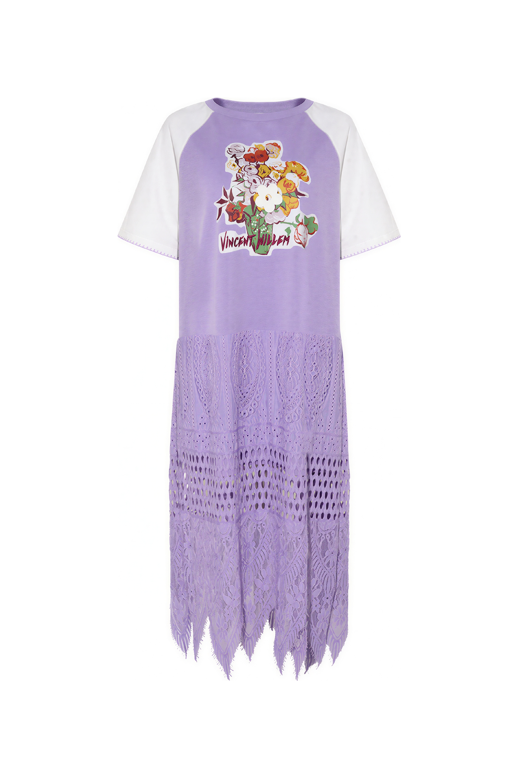 Purple Relaxed Long T-Shirt Dress | LYONSENS Women's Fashion