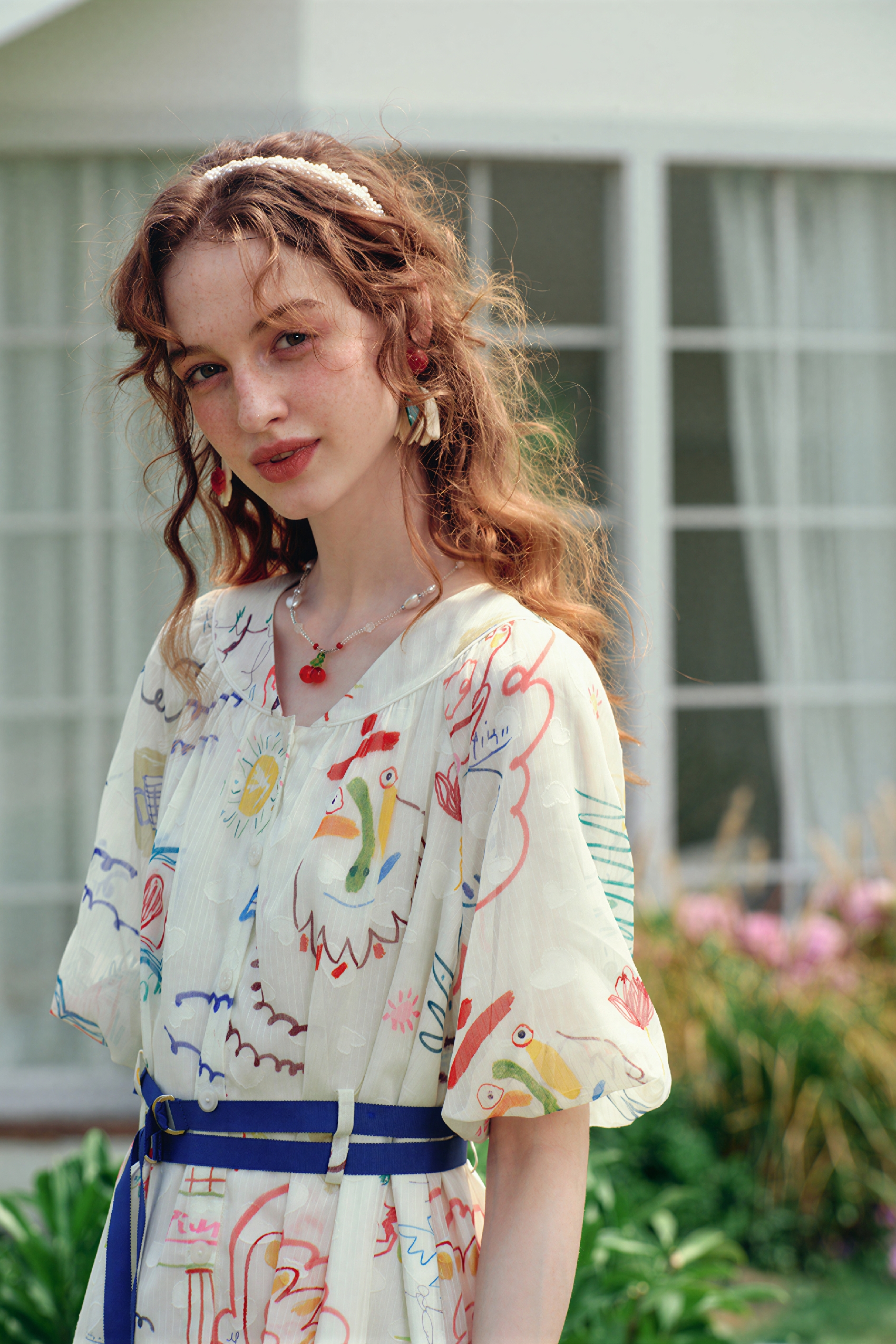 Waist-Defining Short-Sleeve Slimming Dress