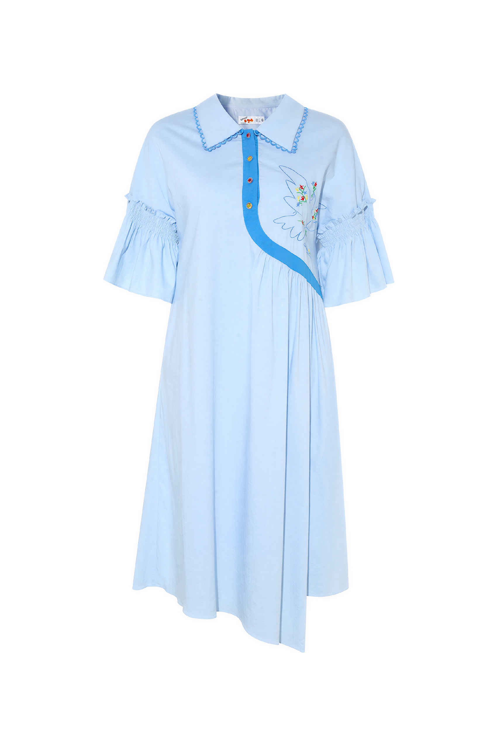 White French Designer Shirt Dress | LYONSENS Women's Fashion