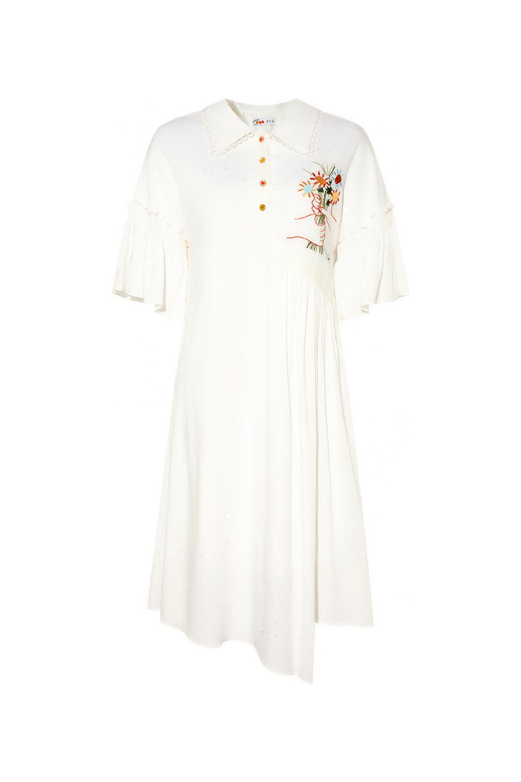 White French Designer Shirt Dress | LYONSENS Women's Fashion
