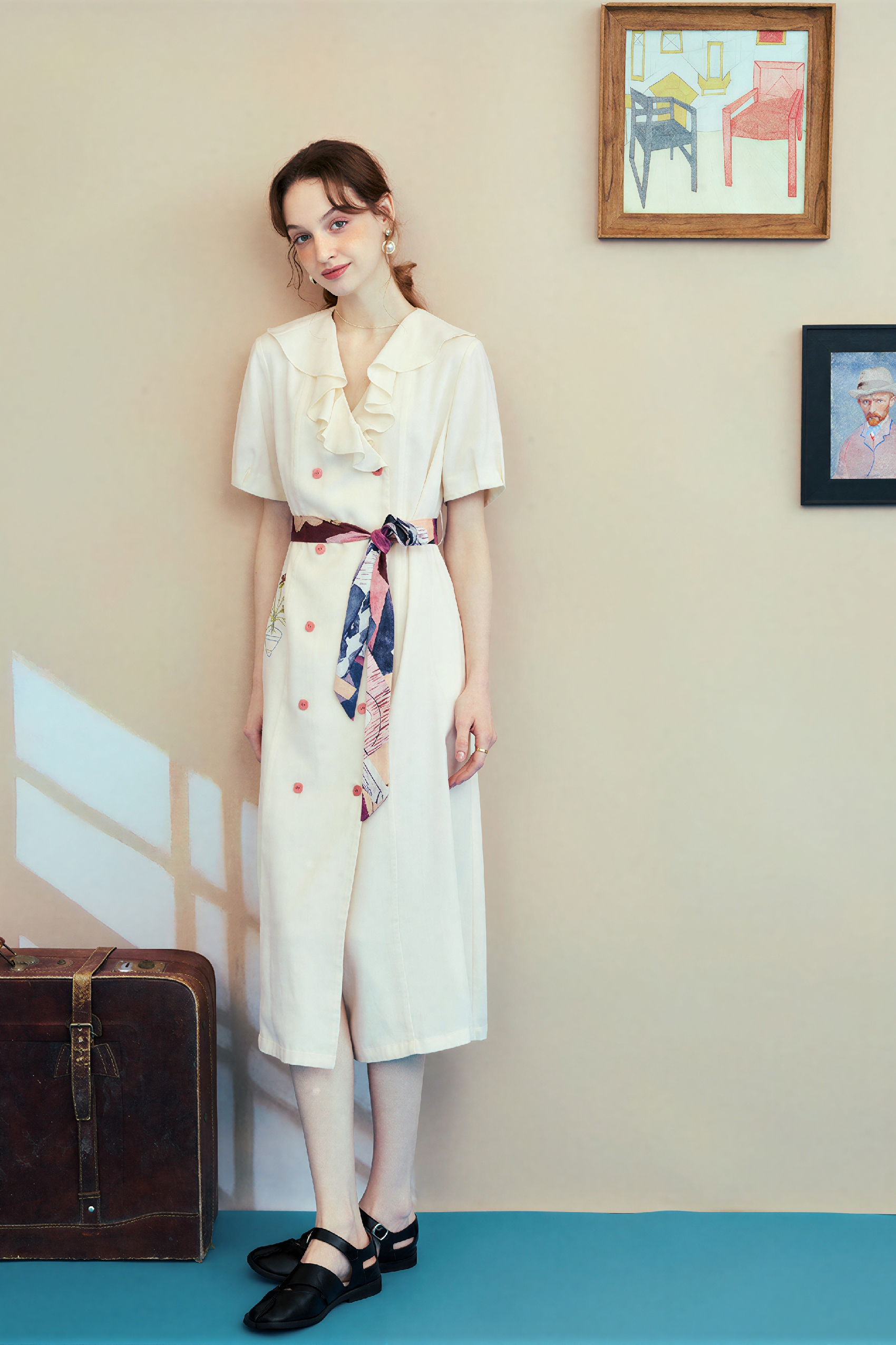 French A-Line Convertible Shirt Dress | LYONSENS Women's Fashion