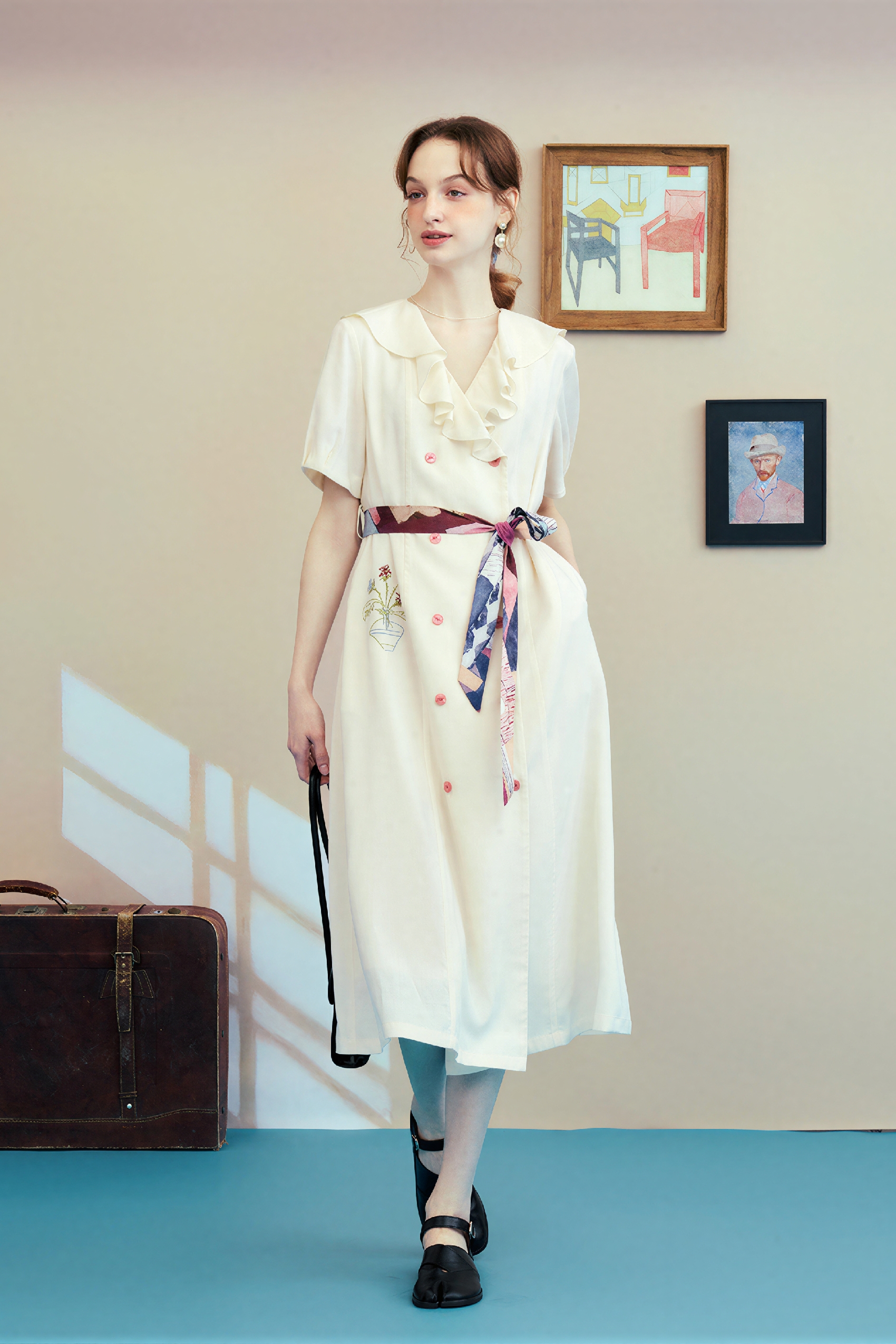 French A-Line Convertible Shirt Dress | LYONSENS Women's Fashion