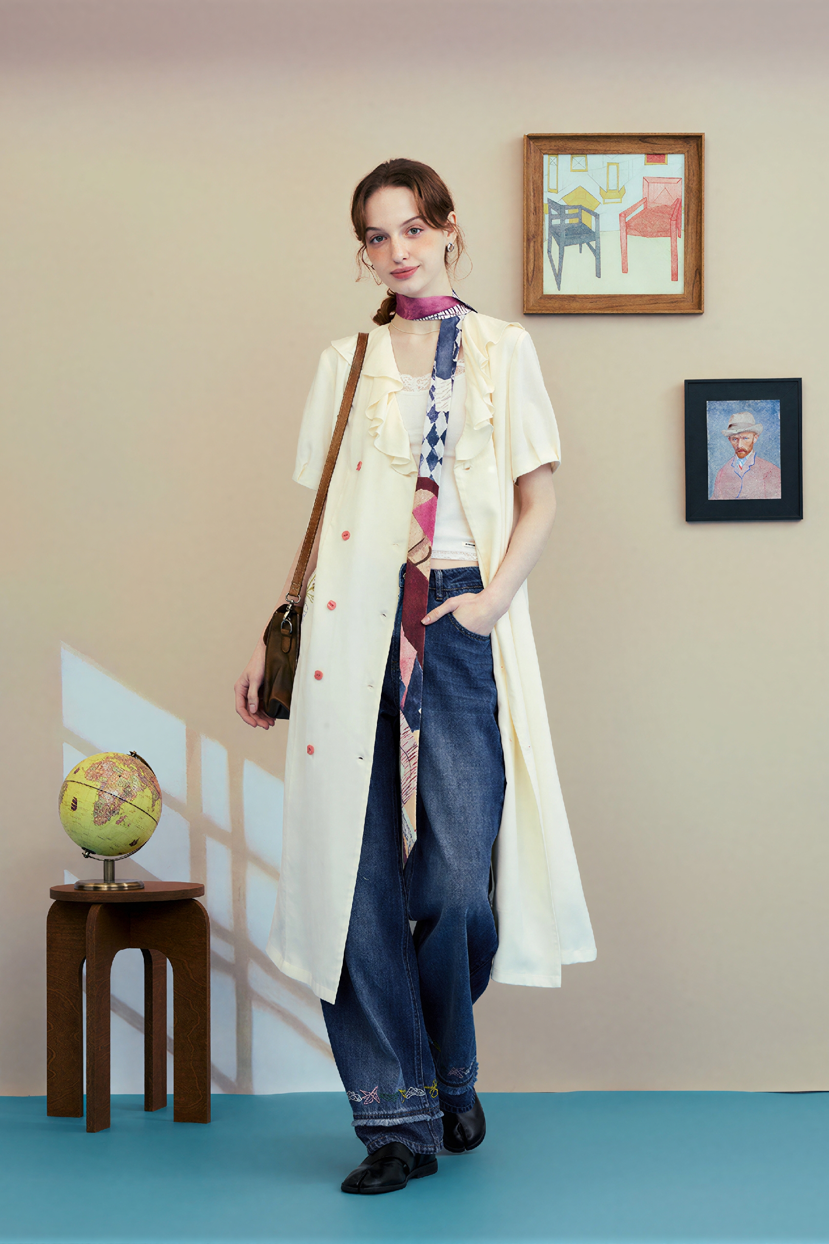 French A-Line Convertible Shirt Dress | LYONSENS Women's Fashion