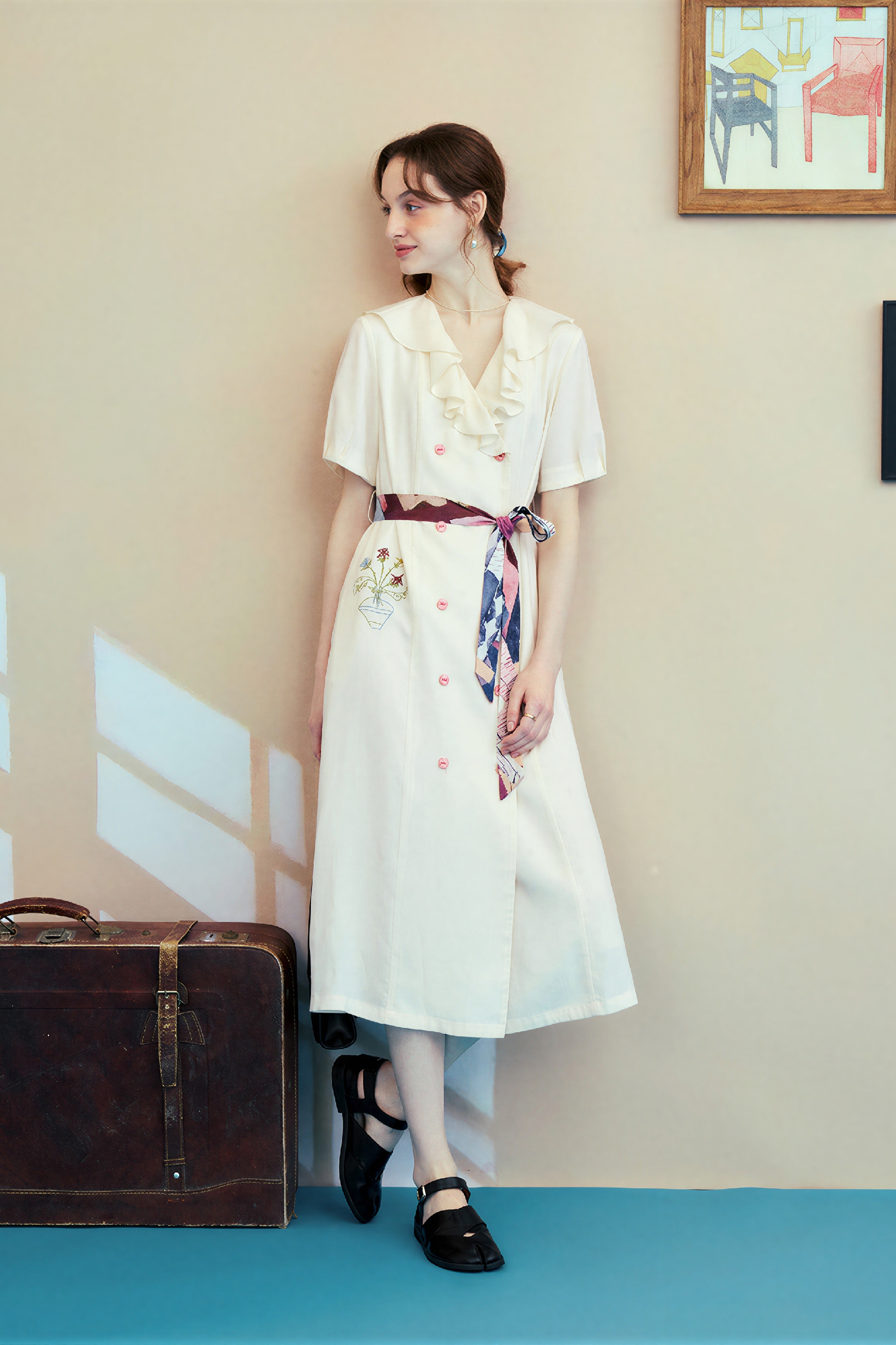 French A-Line Convertible Shirt Dress | LYONSENS Women's Fashion