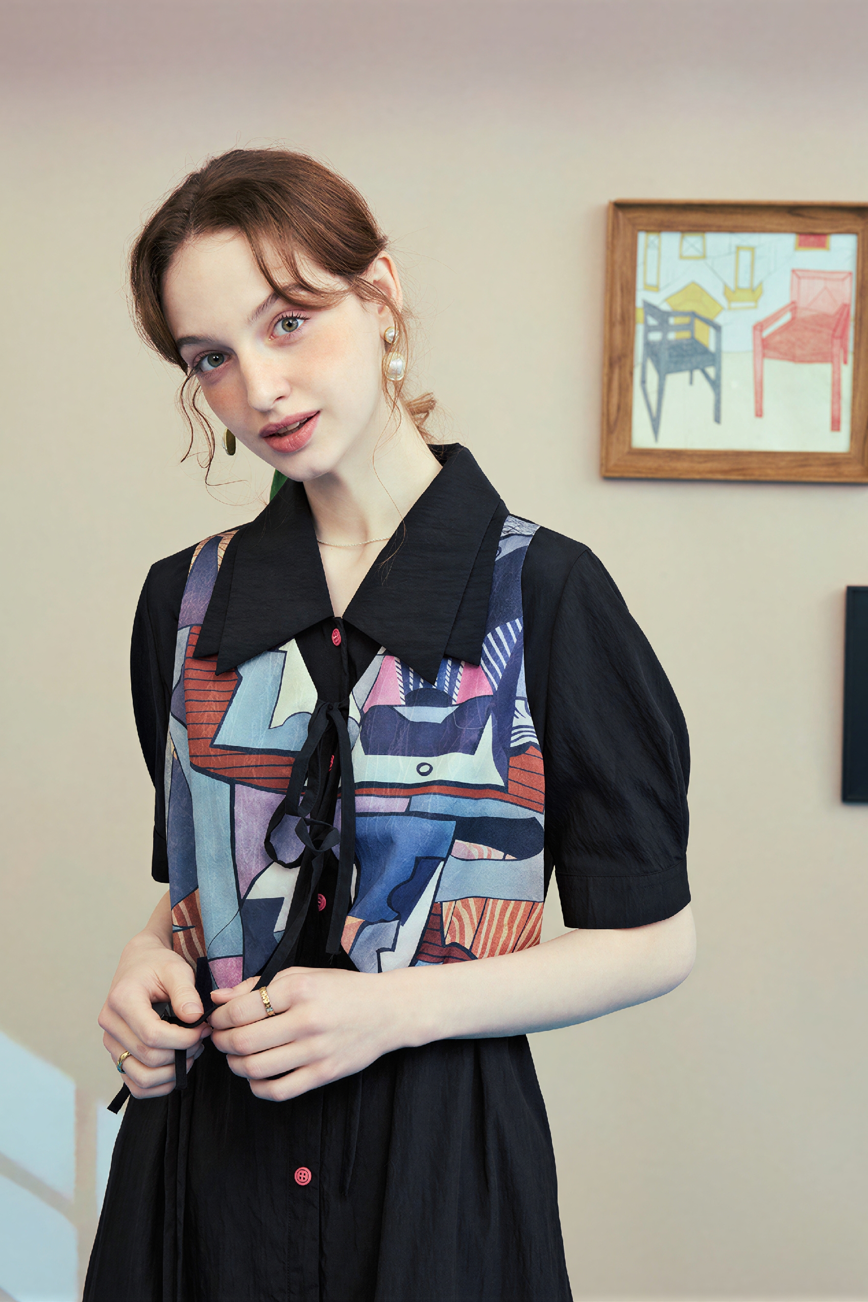 Elegant Short-Sleeve Work Dress