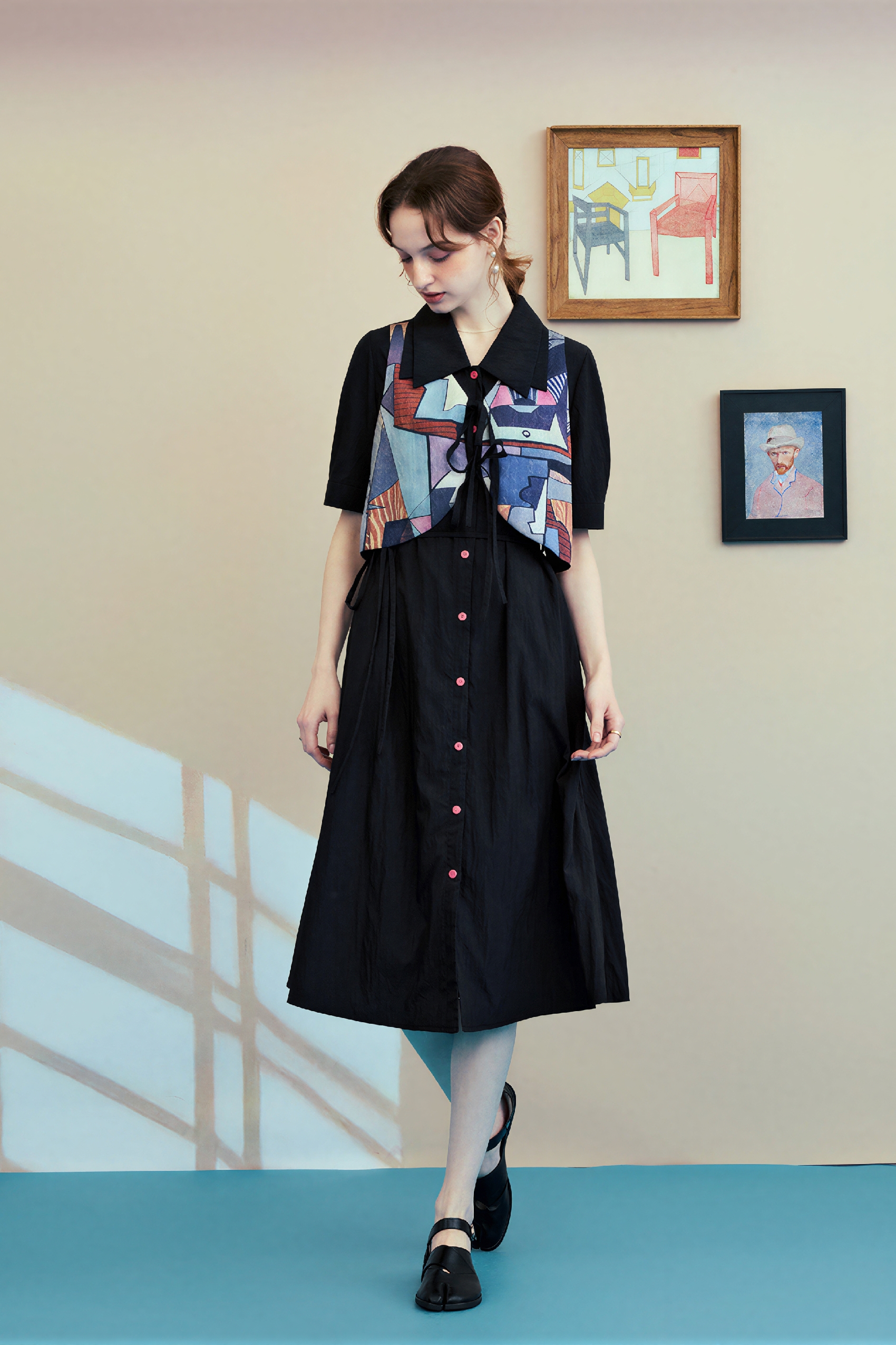 Elegant Short-Sleeve Work Dress