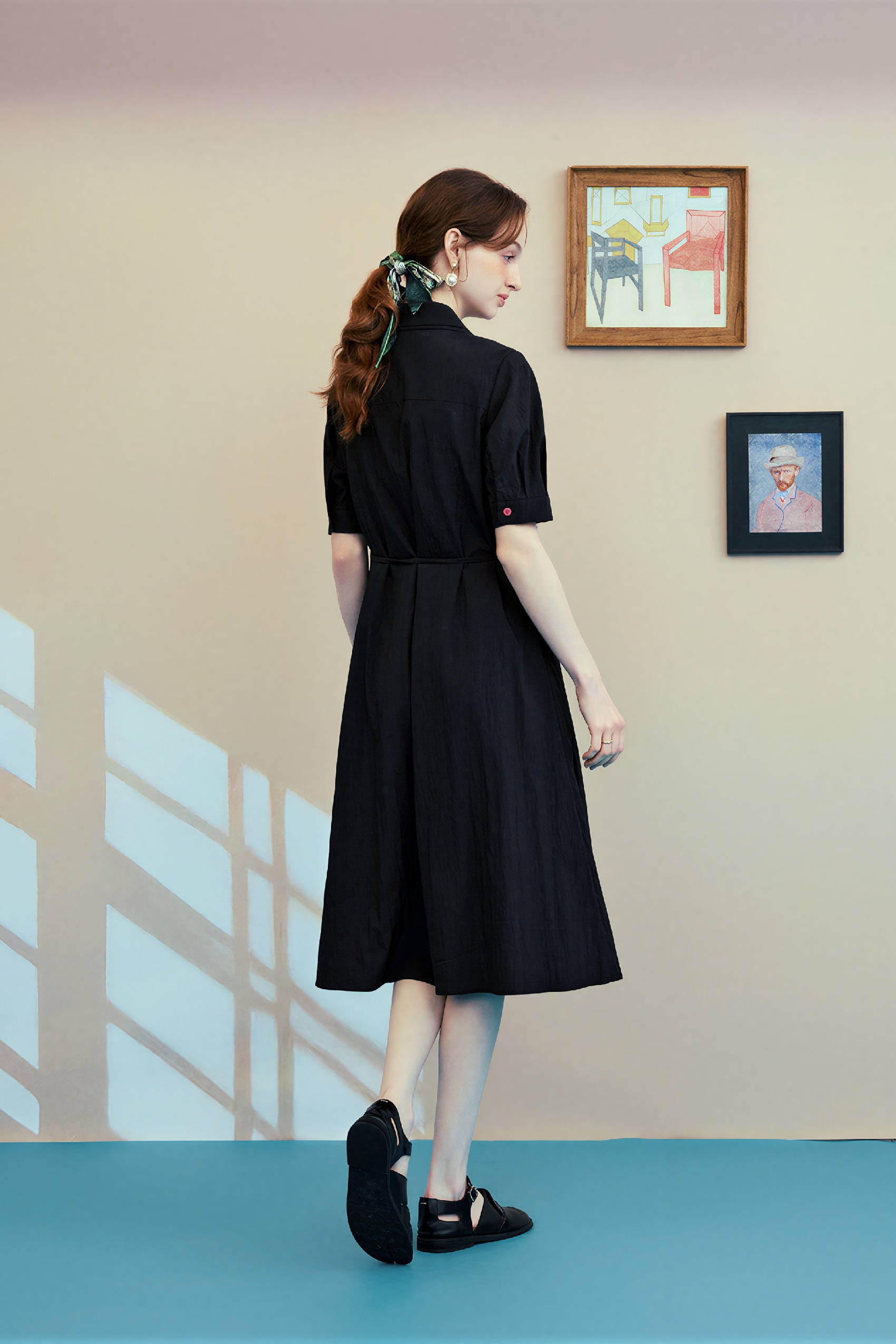 Elegant Short-Sleeve Work Dress