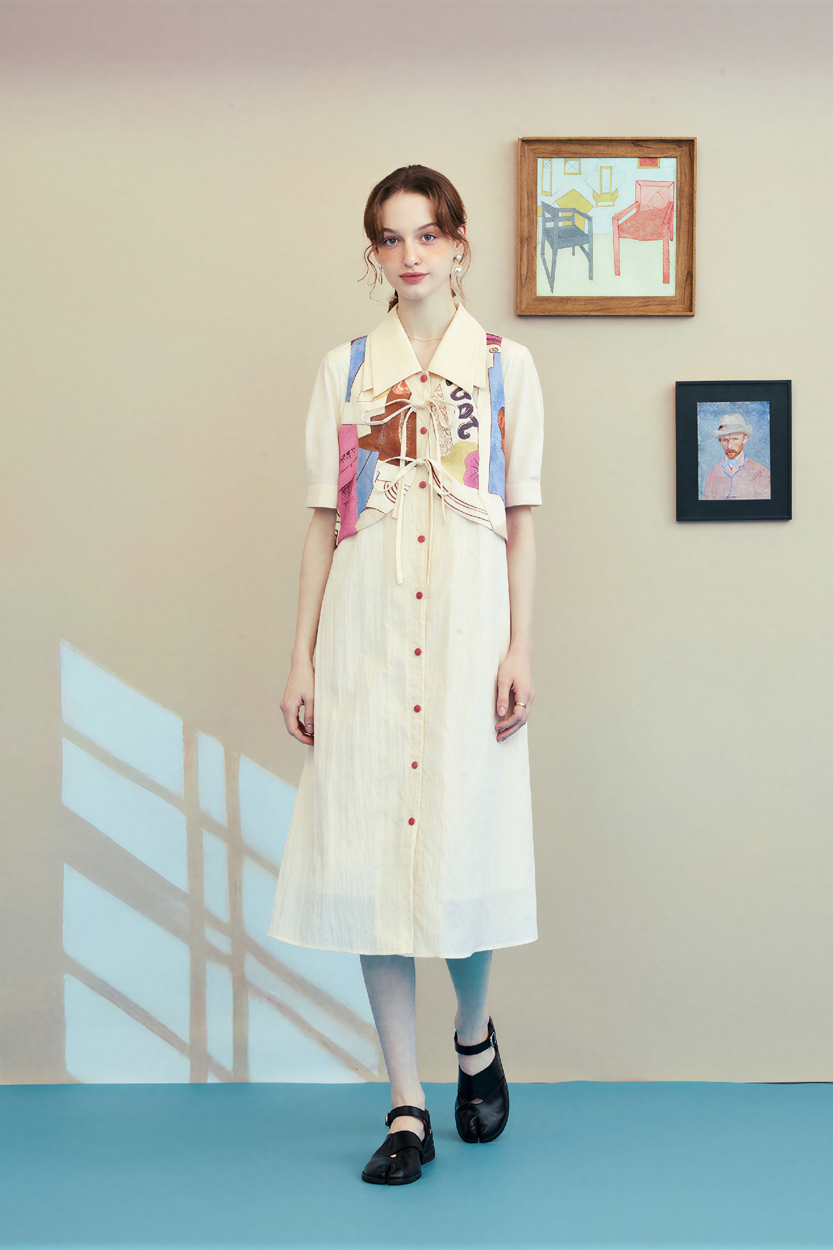 Elegant Short-Sleeve Work Dress