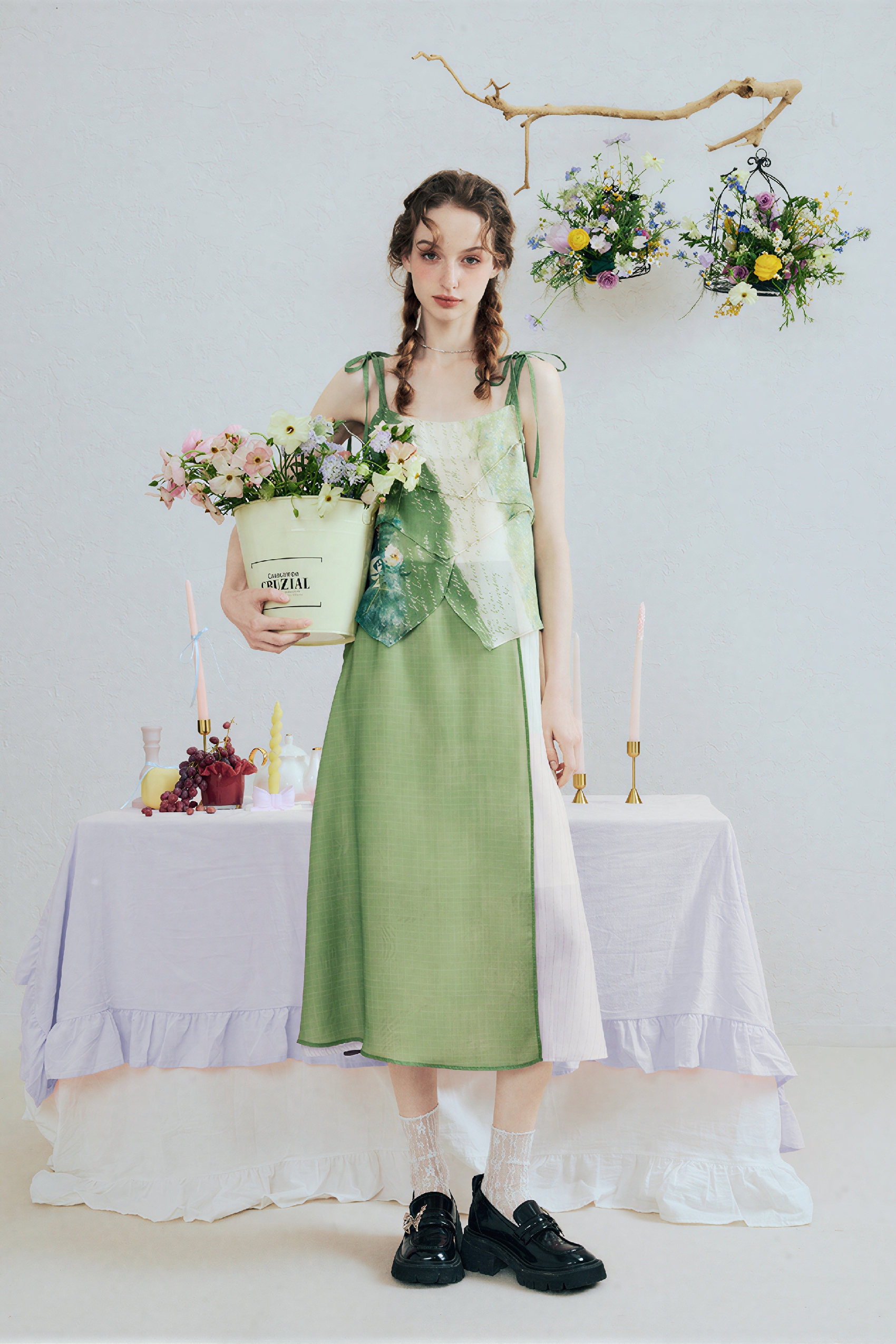 Green Strappy Designer Dress