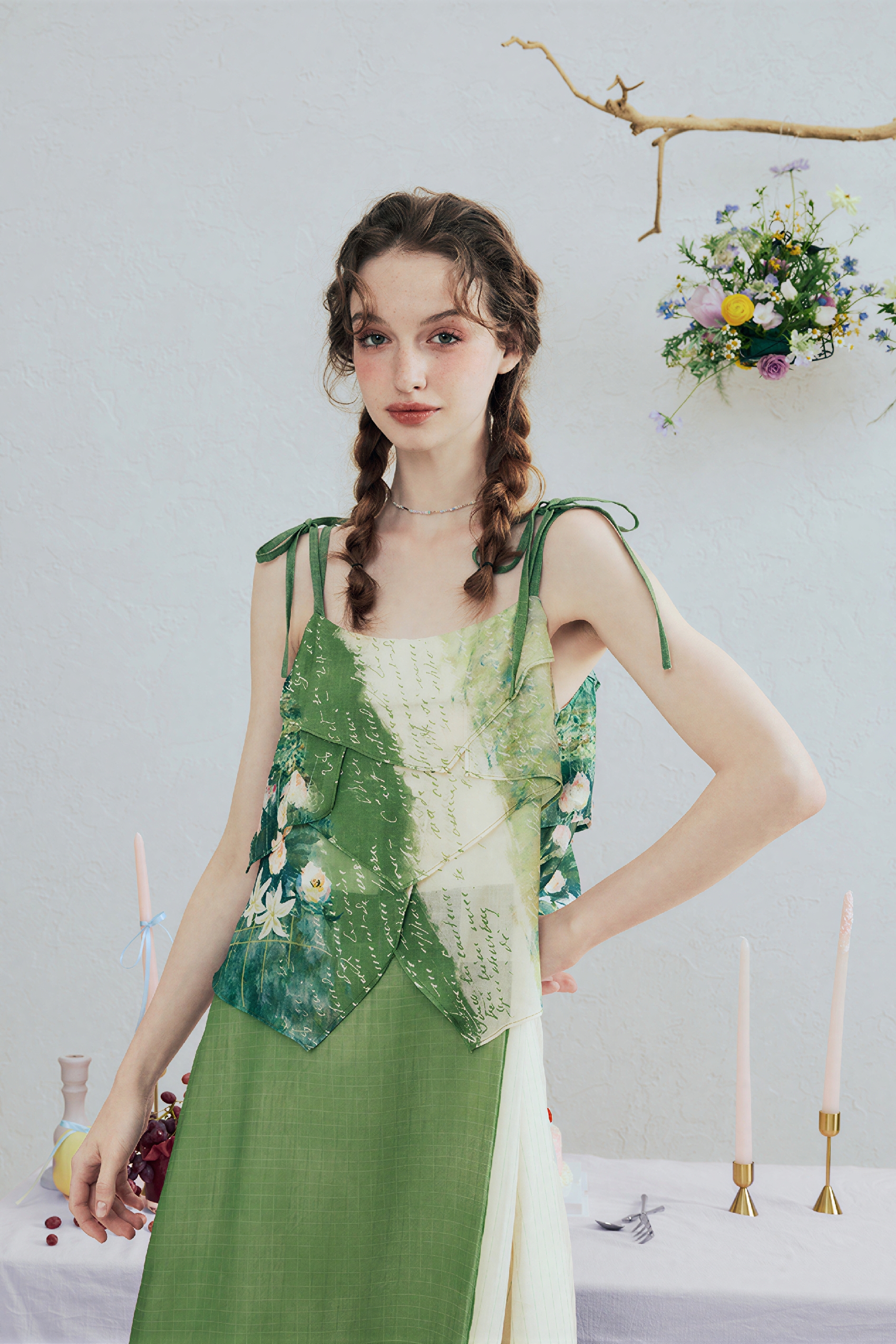 Green Strappy Designer Dress