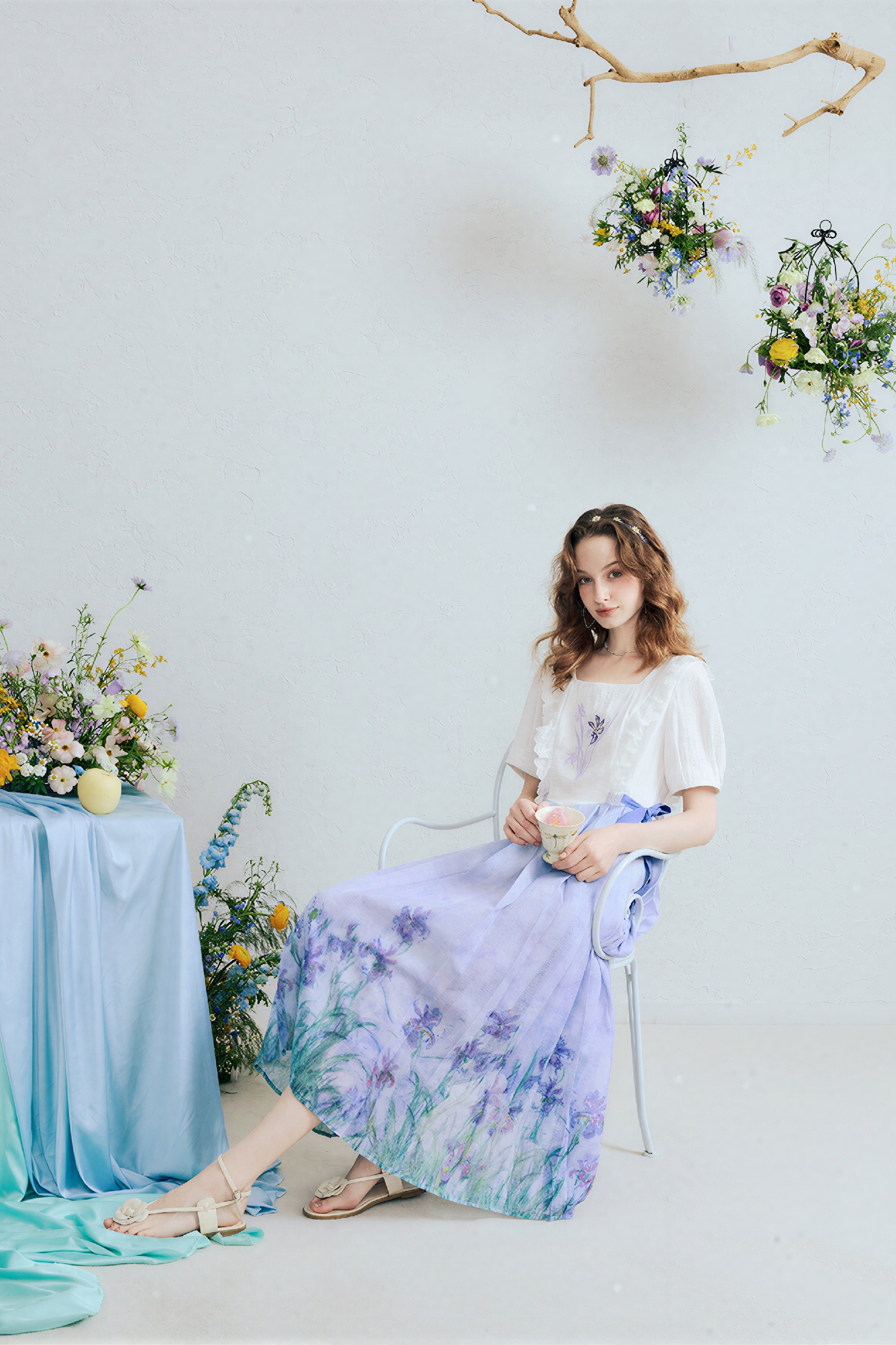 Monet-Inspired Flattering Short-Sleeve Dress