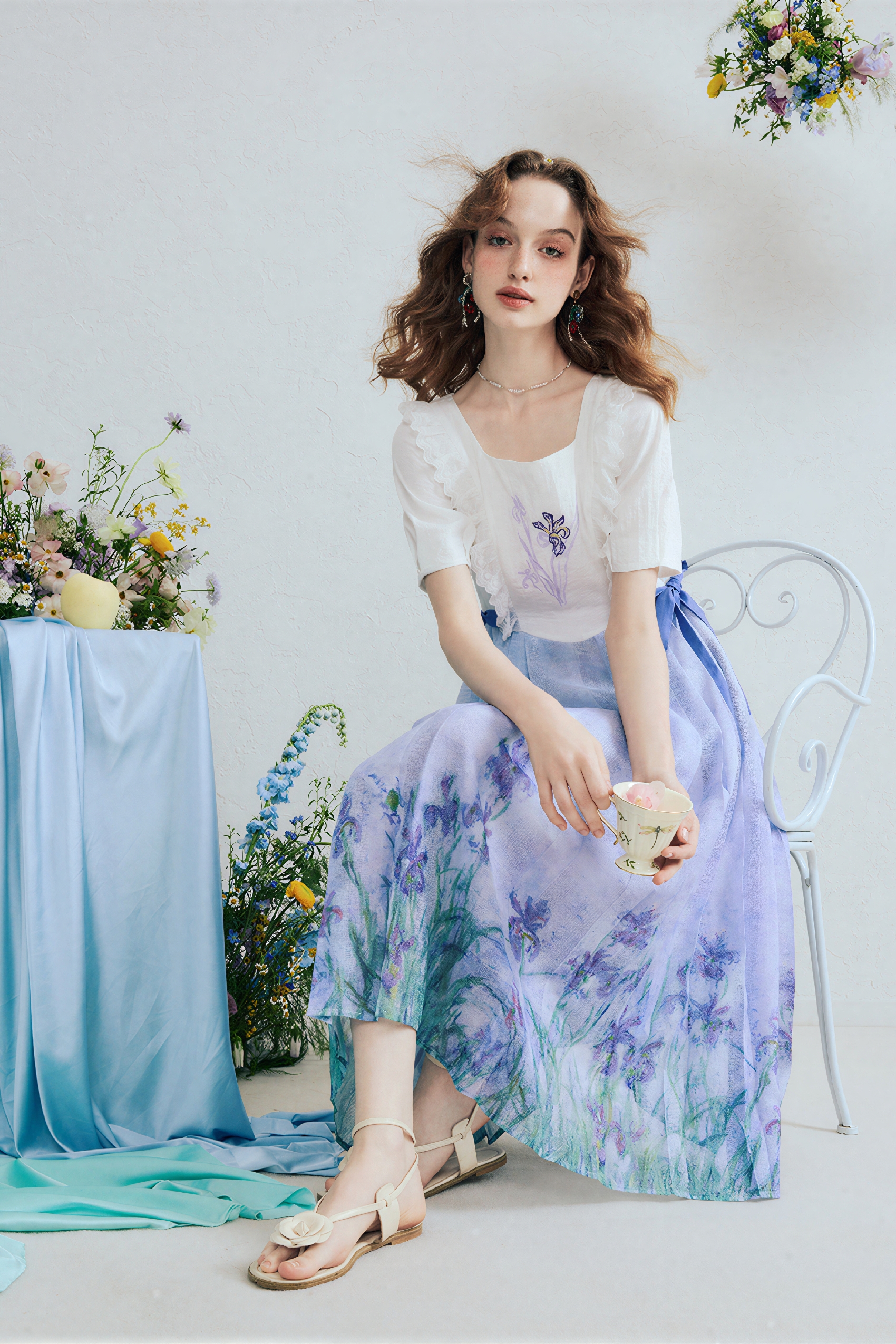 Monet-Inspired Flattering Short-Sleeve Dress