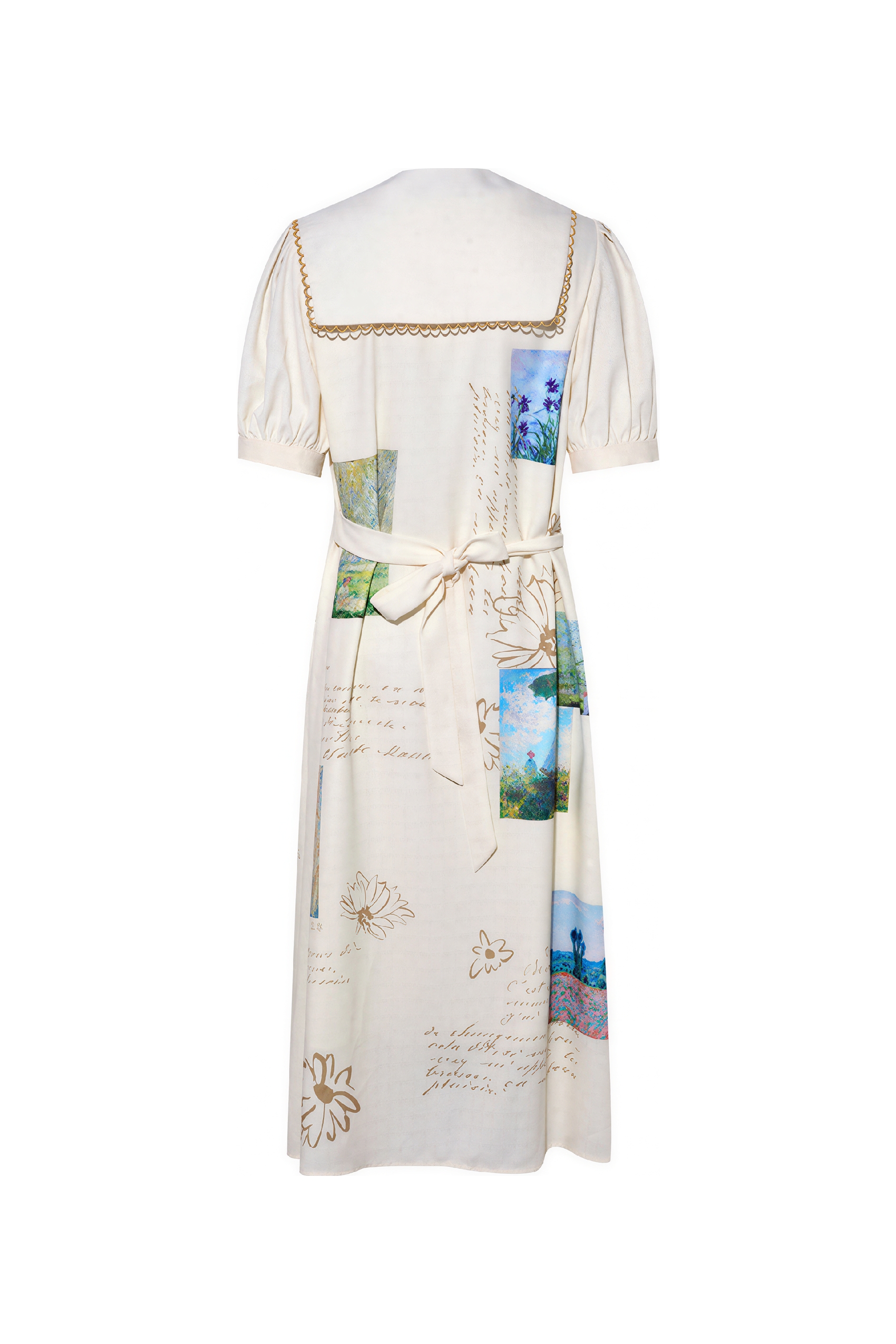 French-Style Graffiti A-Line Dress