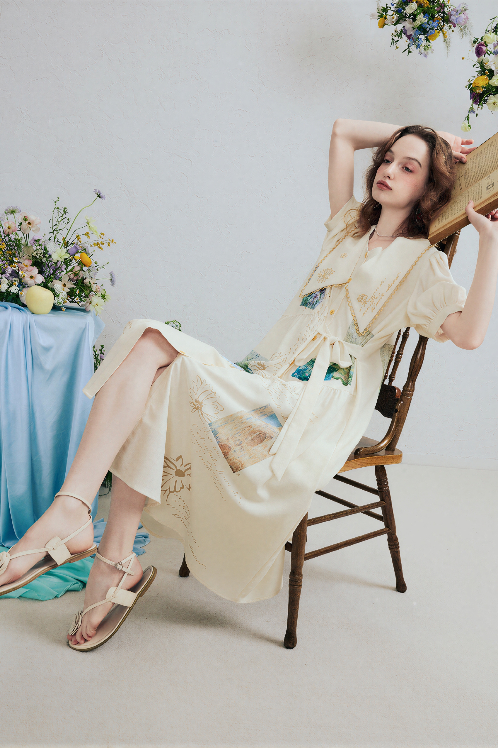 French-Style Graffiti A-Line Dress