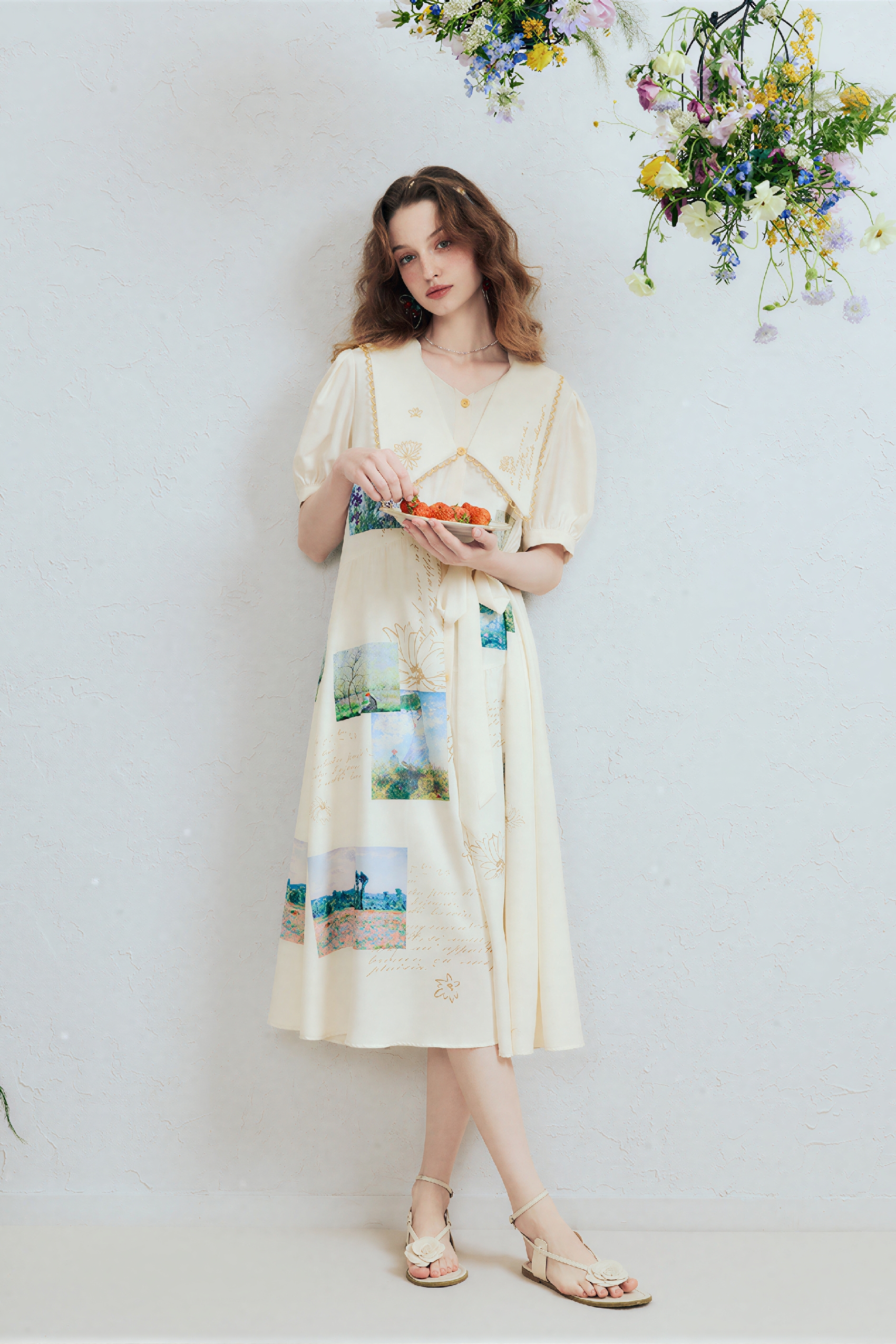 French-Style Graffiti A-Line Dress