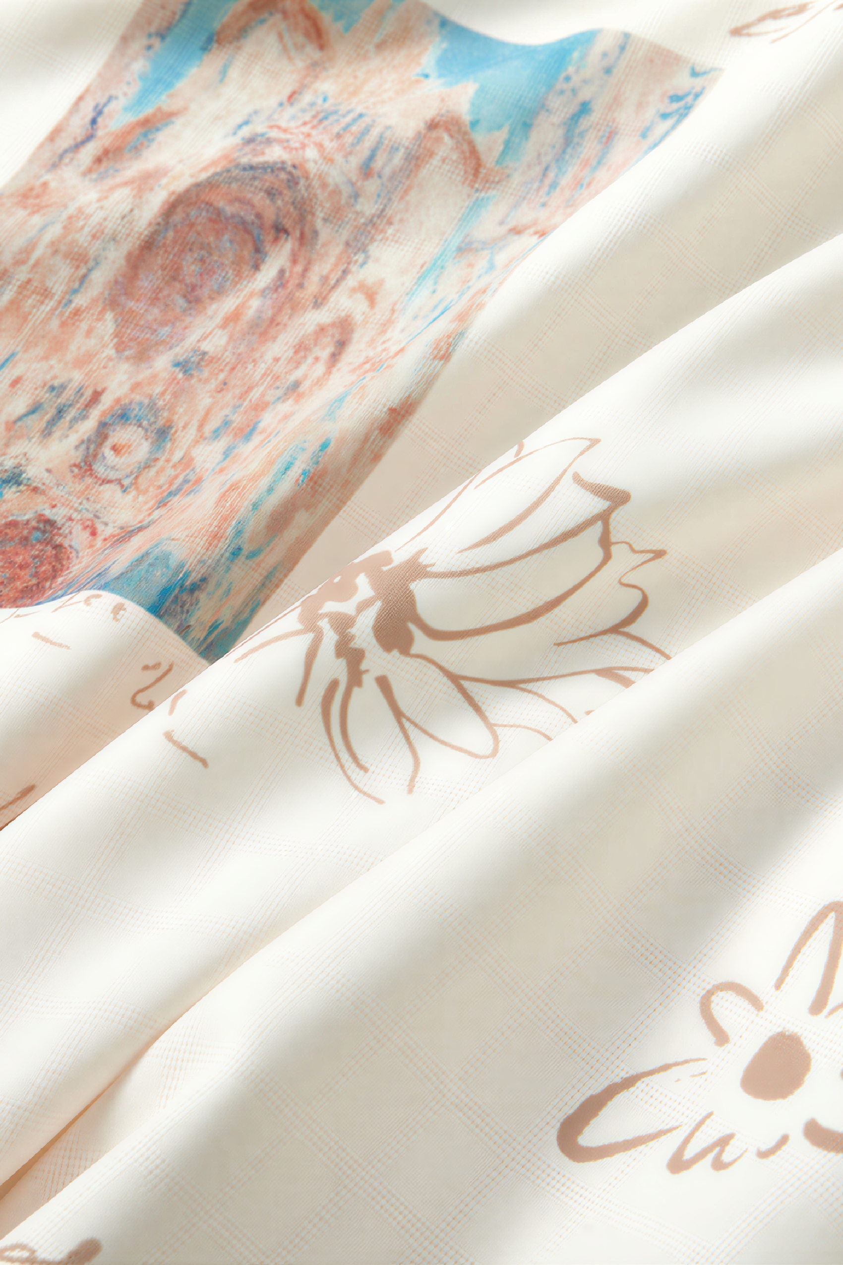 French-Style Graffiti A-Line Dress