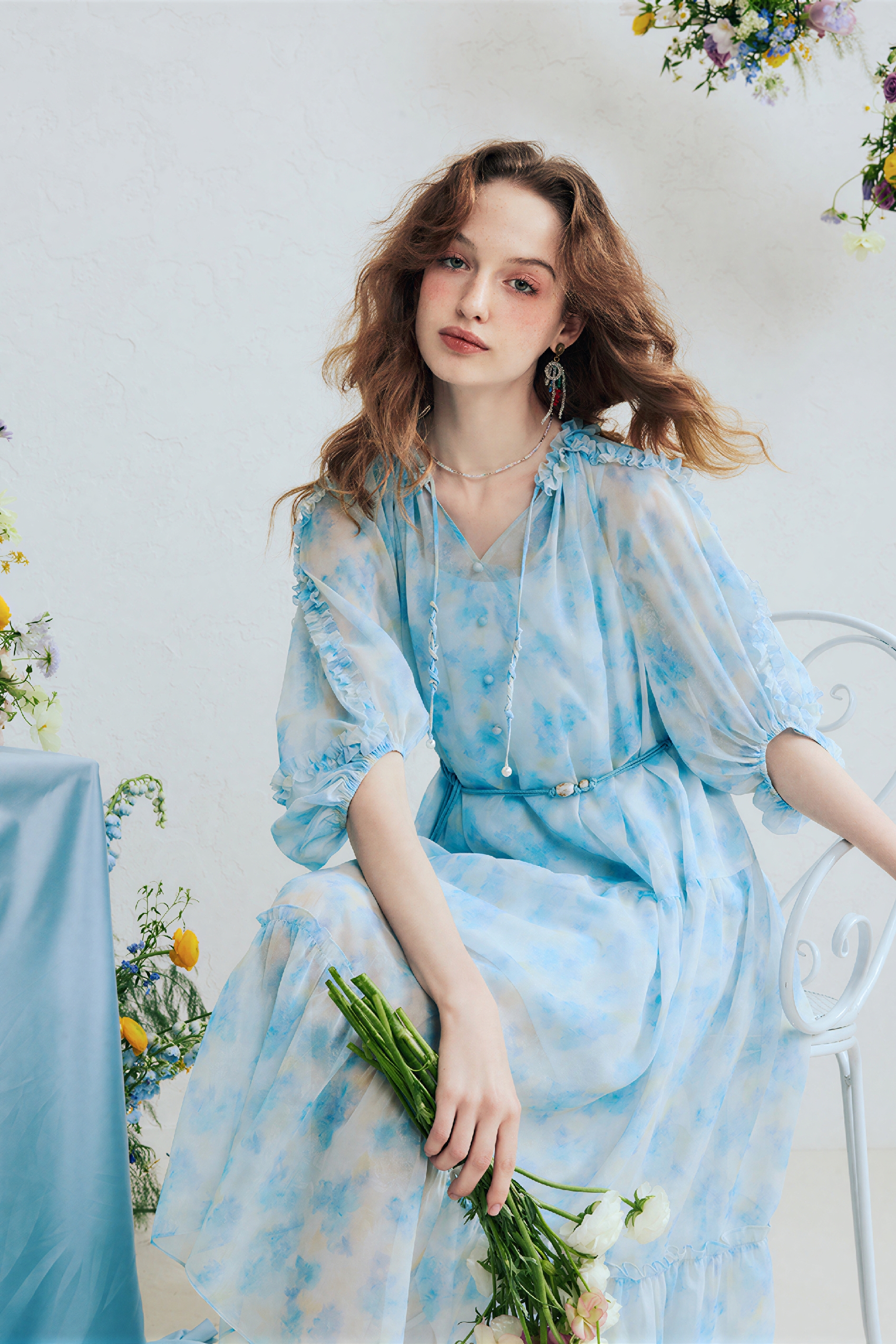 French-Inspired Waist-Cinching A-Line Dress