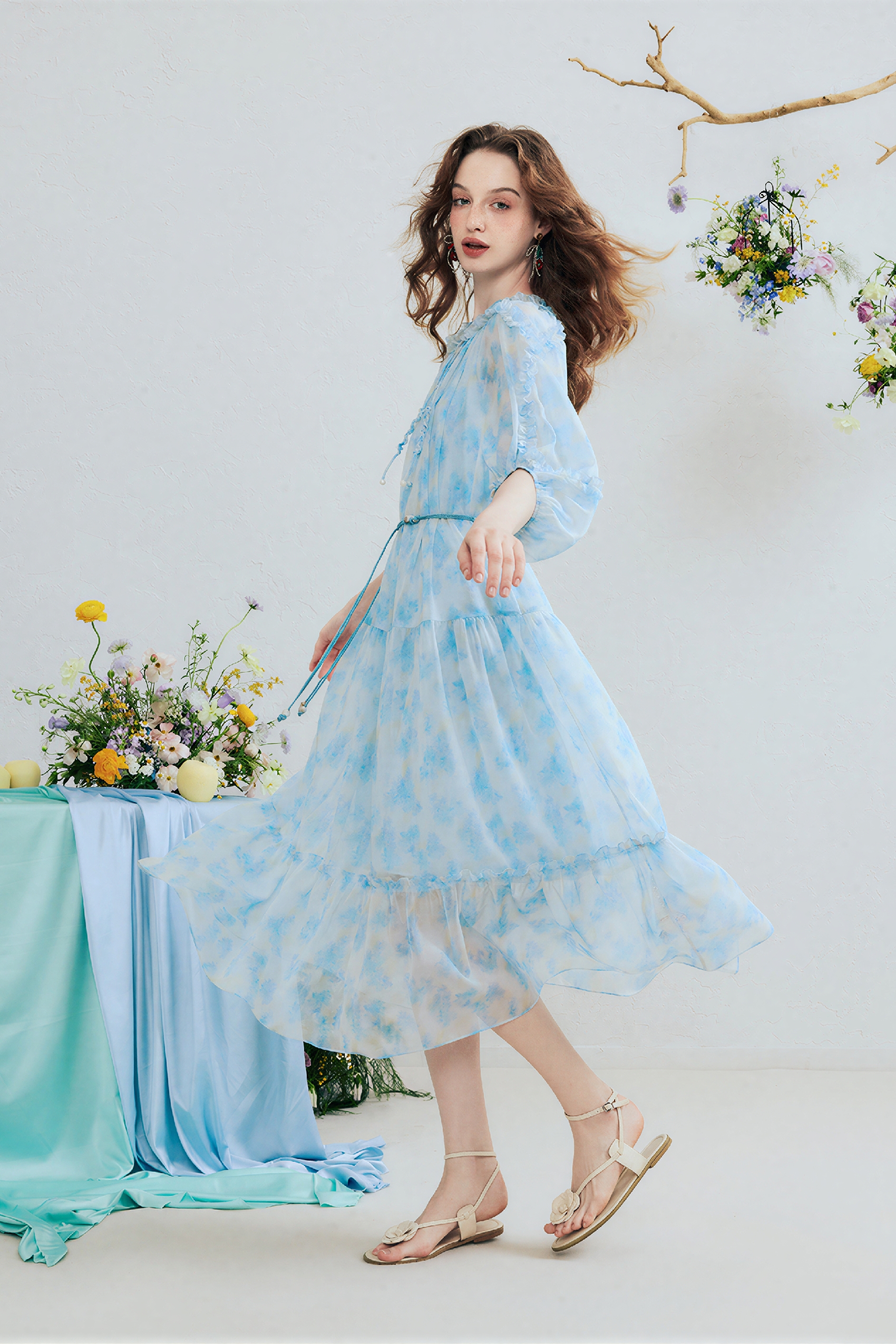 French-Inspired Waist-Cinching A-Line Dress