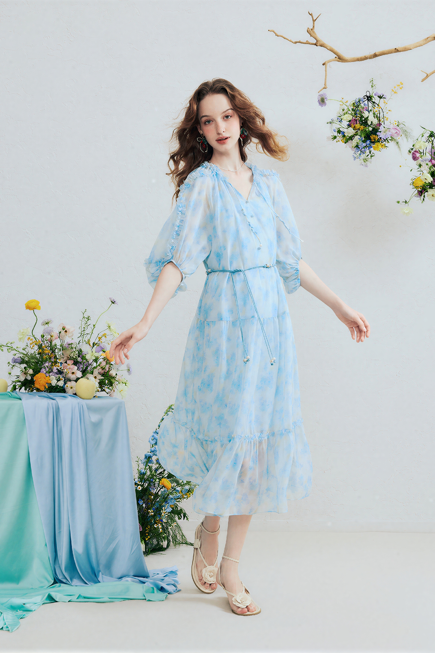 French-Inspired Waist-Cinching A-Line Dress