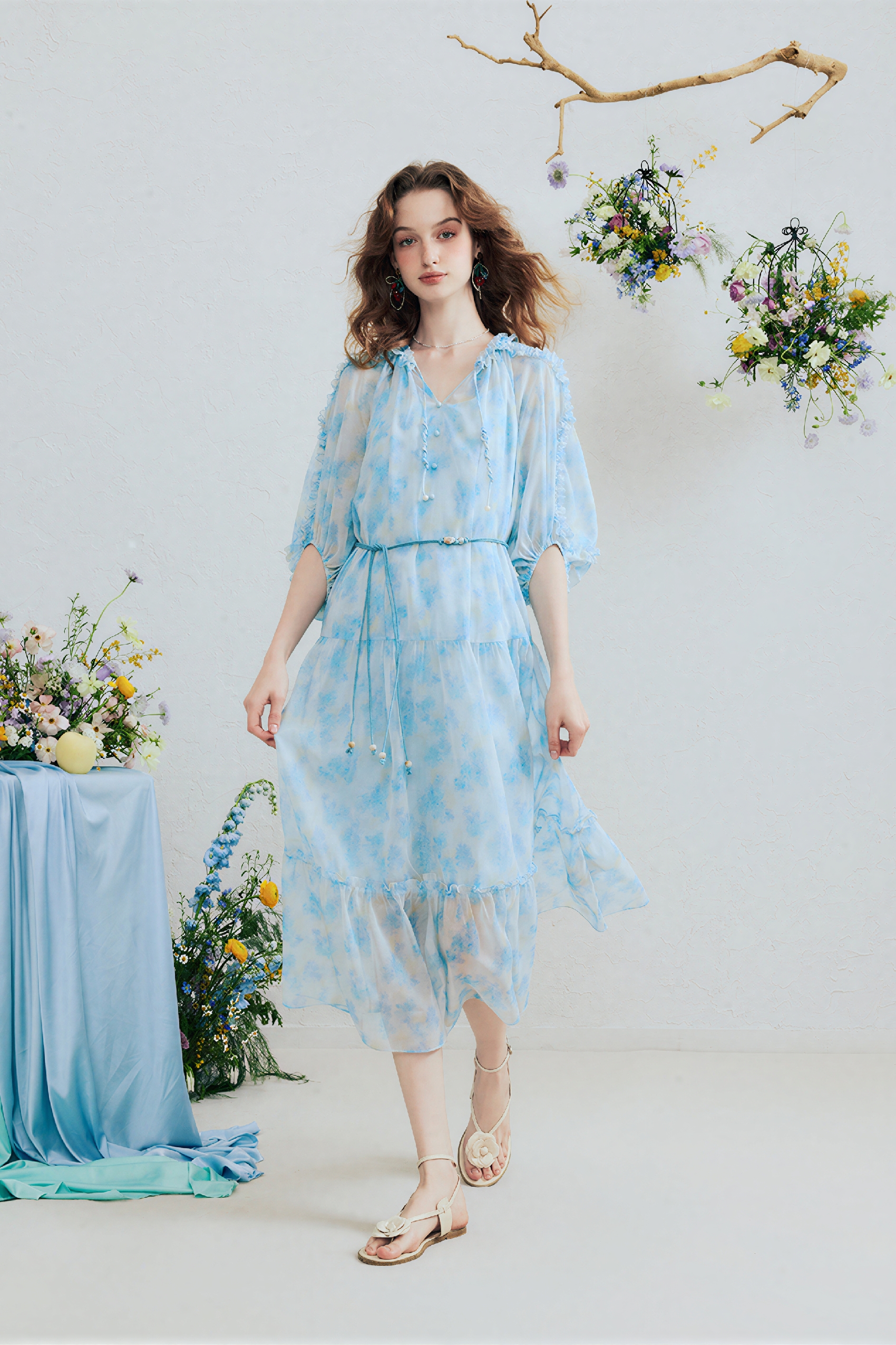 French-Inspired Waist-Cinching A-Line Dress