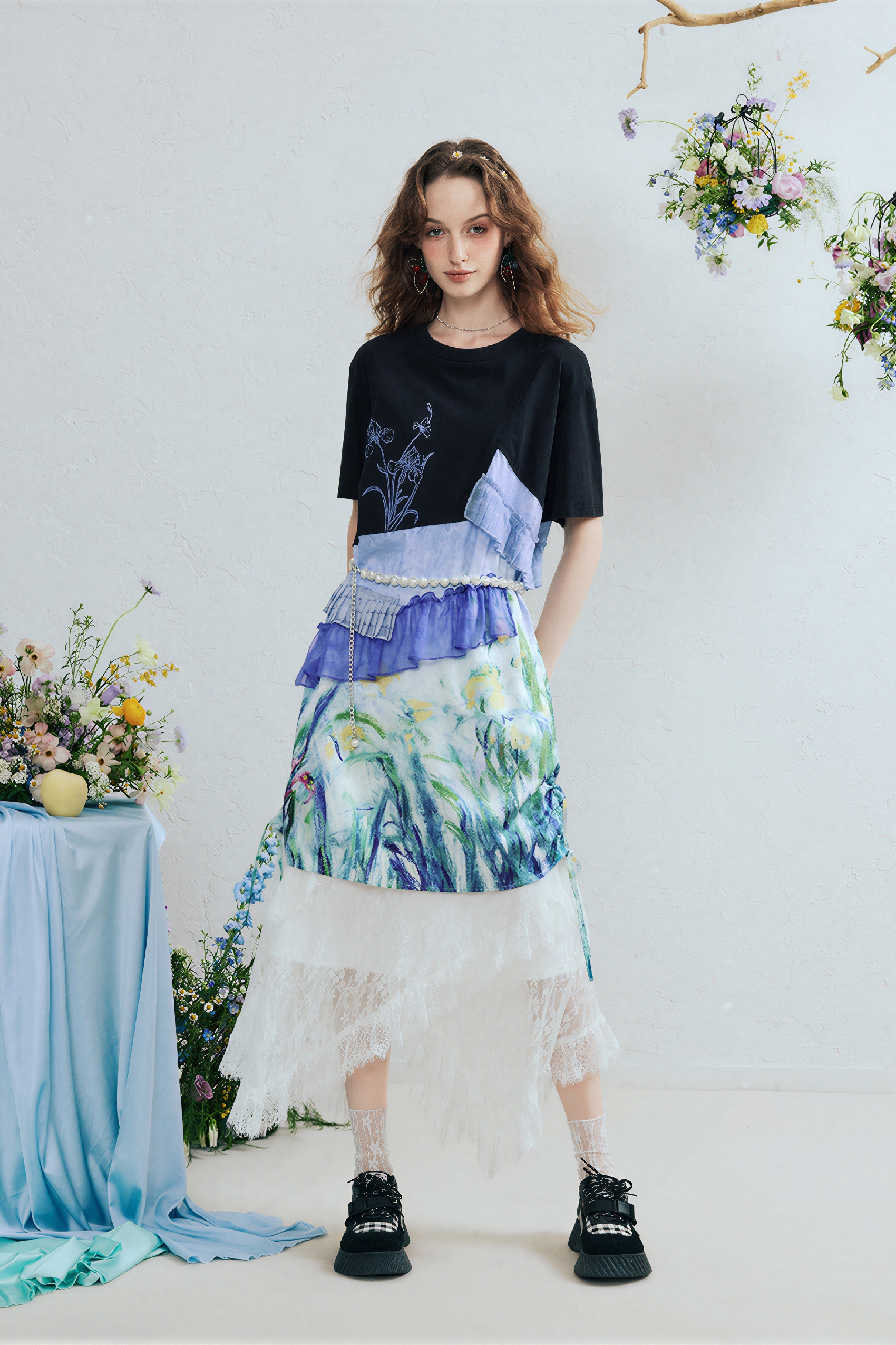 Embroidered Premium T-Shirt Dress