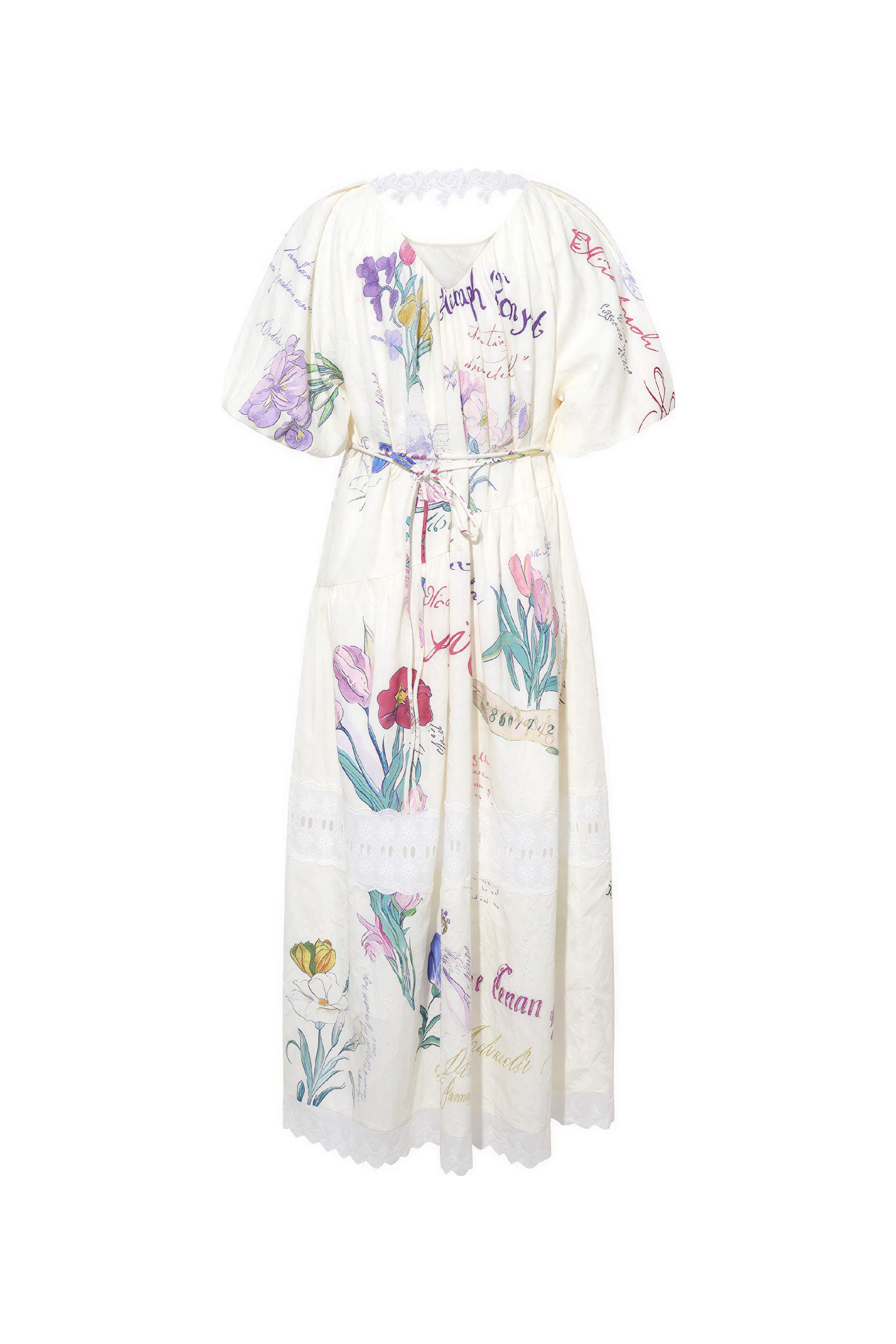 Lace Patchwork Printed Relaxed Dress