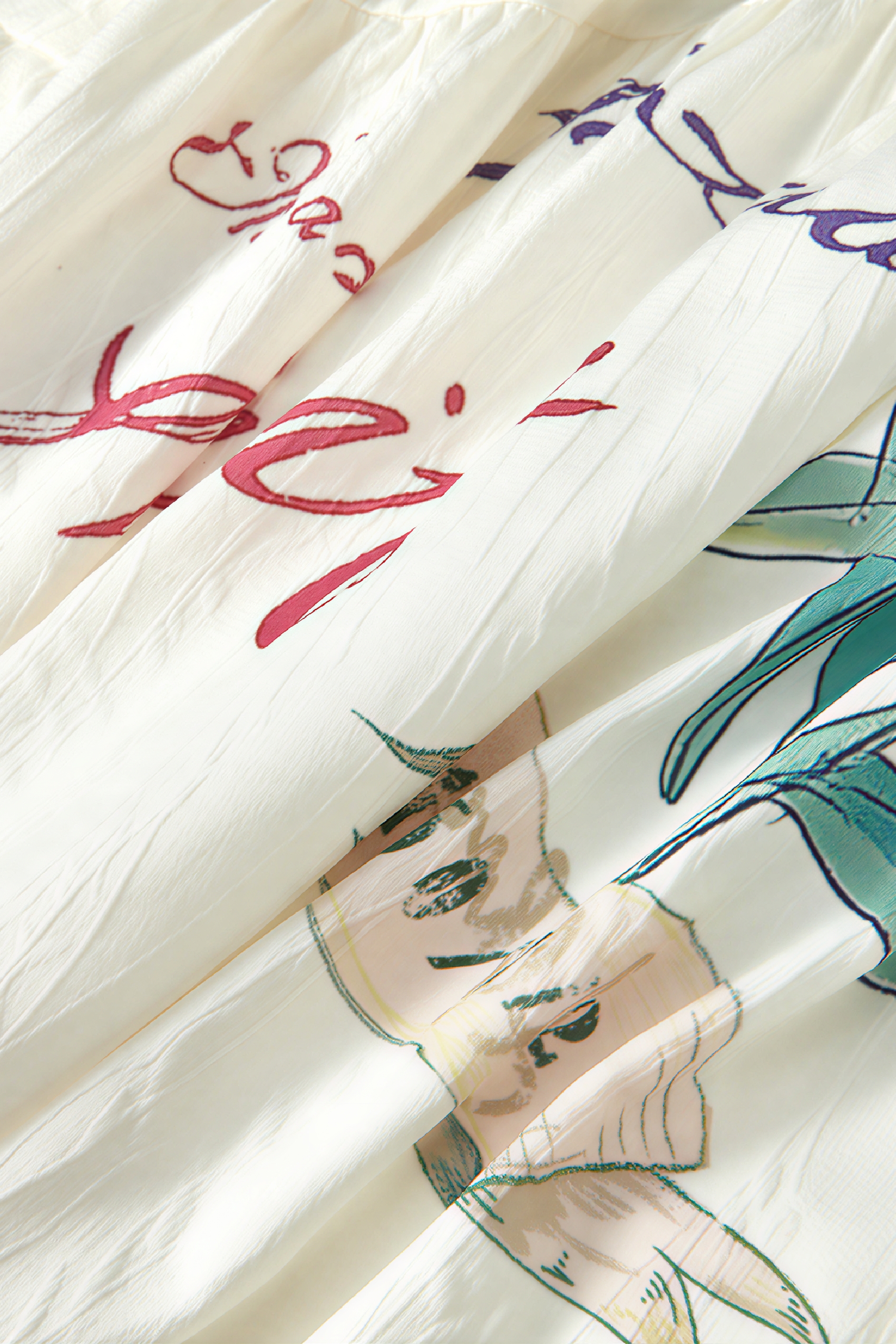 Lace Patchwork Printed Relaxed Dress